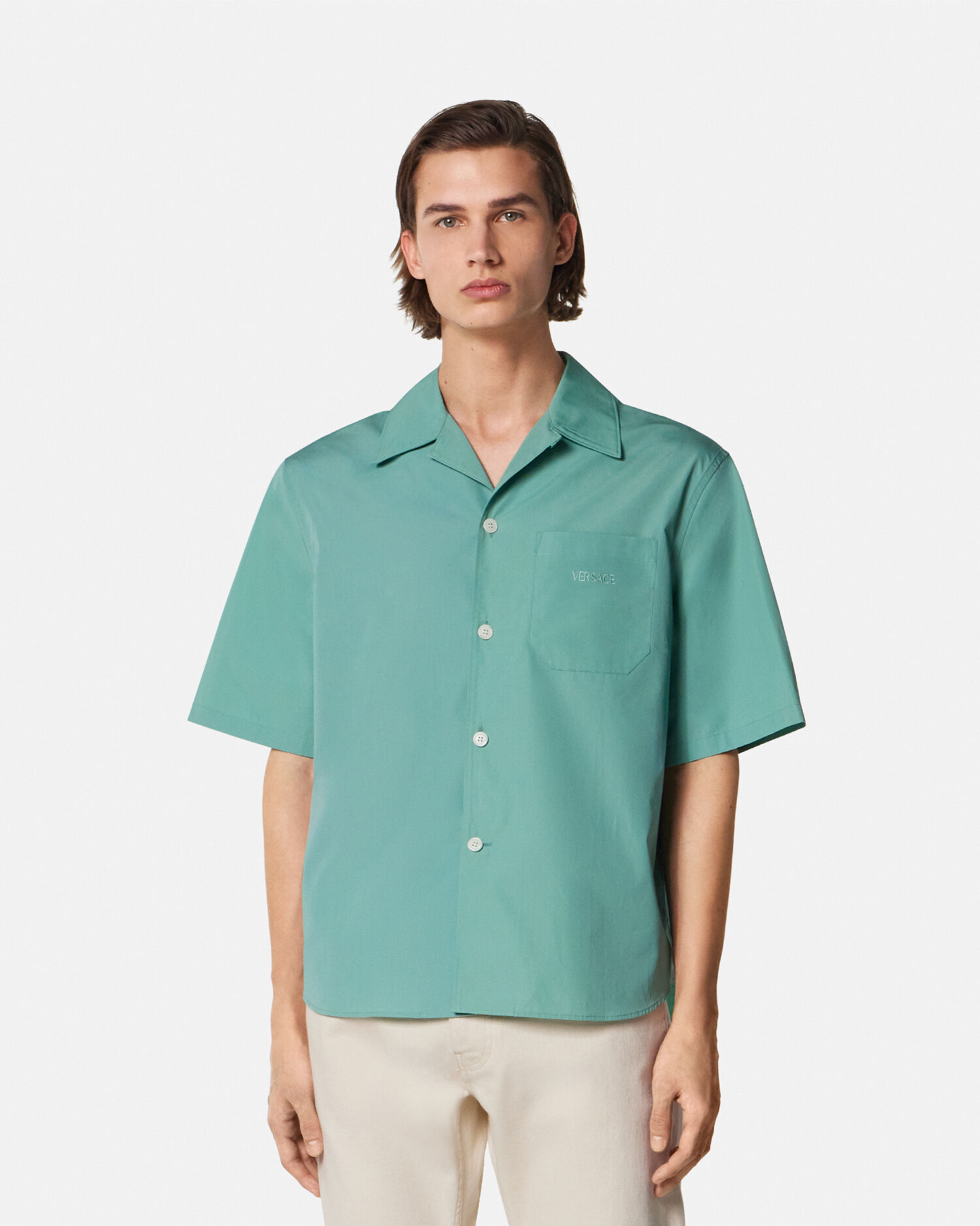 VERSACE ユニバーシティ コーラル Tシャツ ホワイト シャツ コーラル シアター グリーン,ブルー | VERSACE JP
