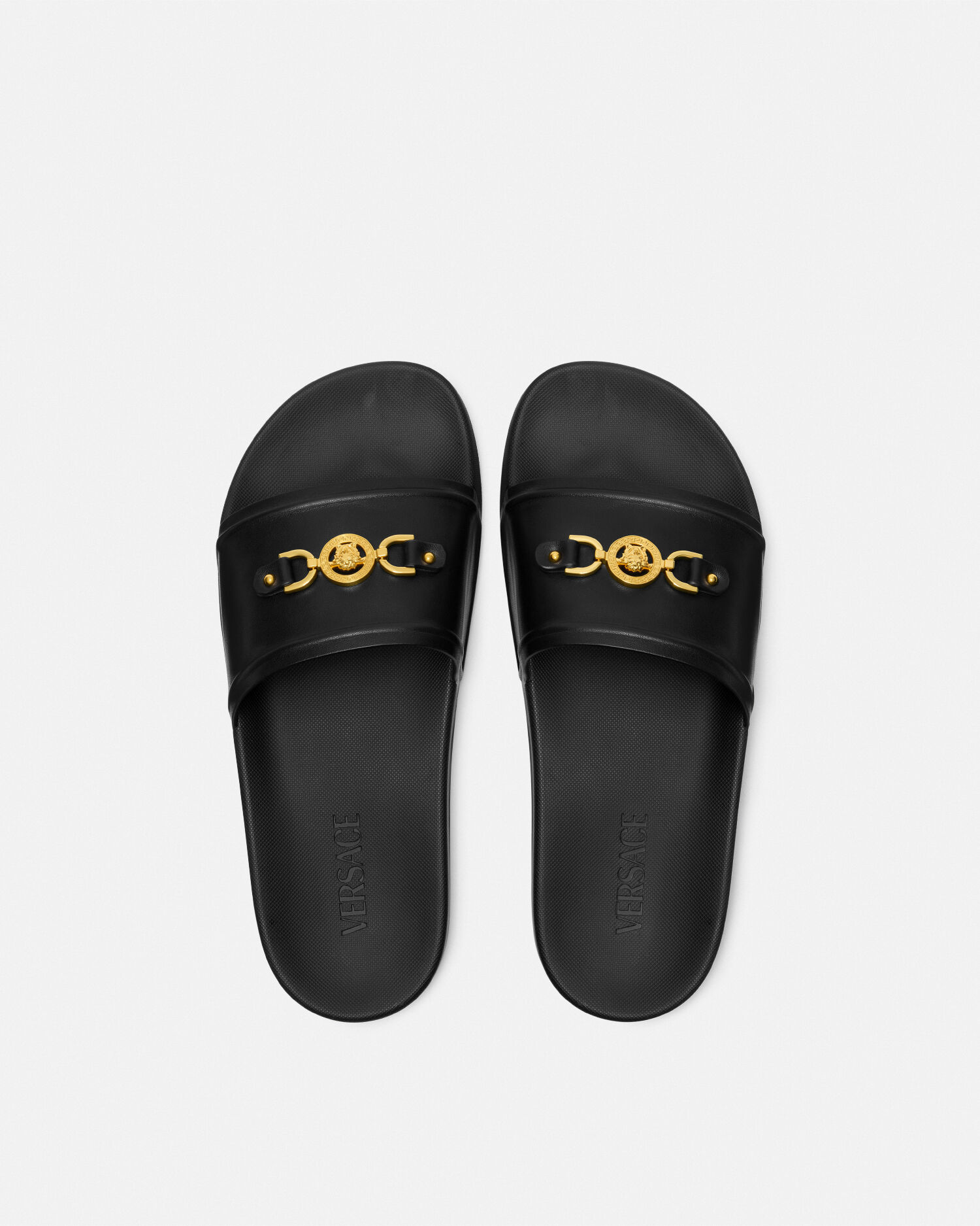 メドゥーサ '95 ナッパ スライダーサンダル ブラック,ゴールド