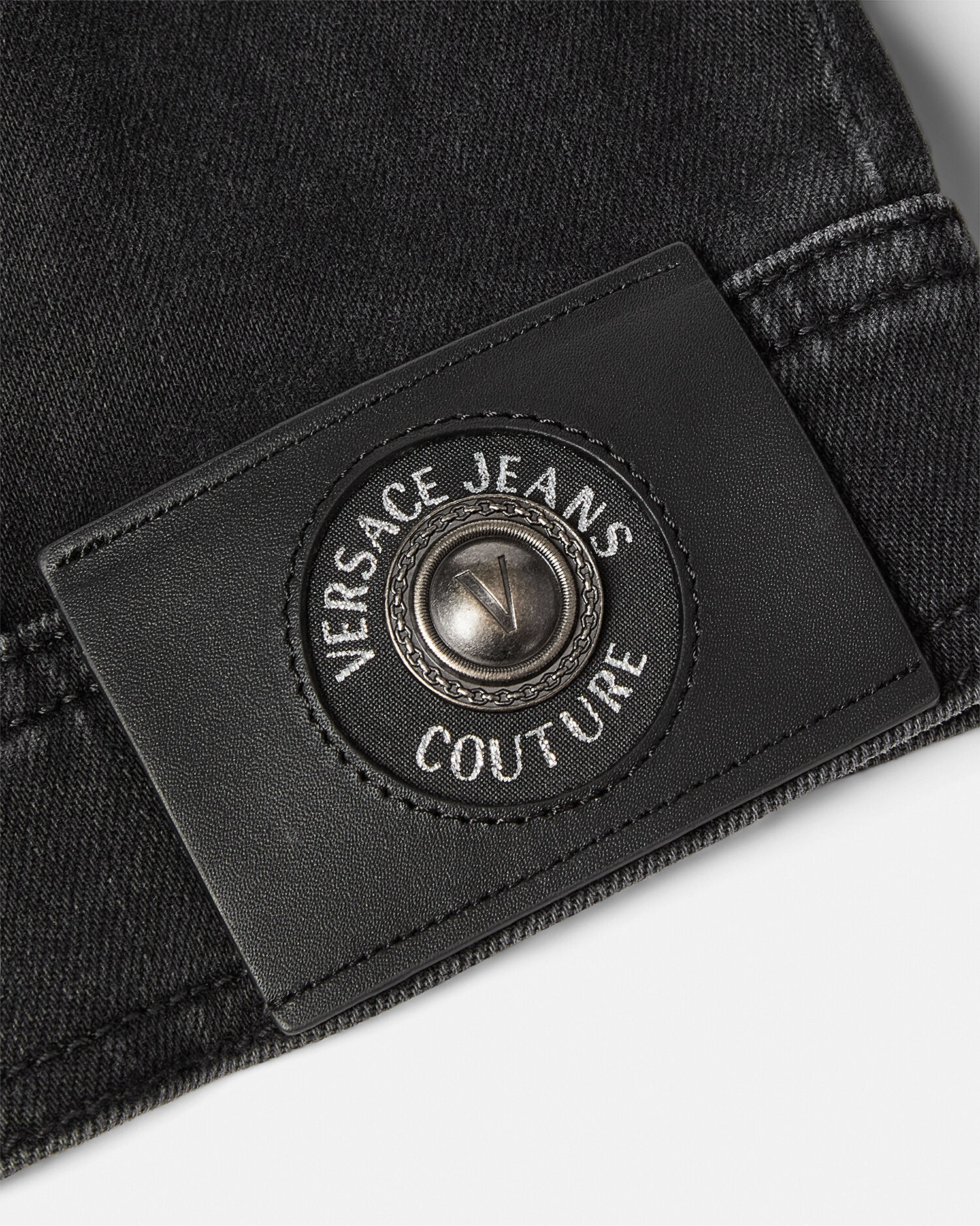 フローラル デニム ジャケット レターV エンブレム | VERSACE JP