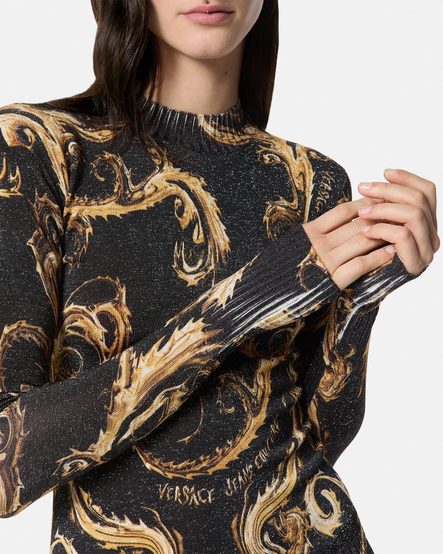 クロモ クチュール ルレックス ニット Tシャツ | VERSACE JP