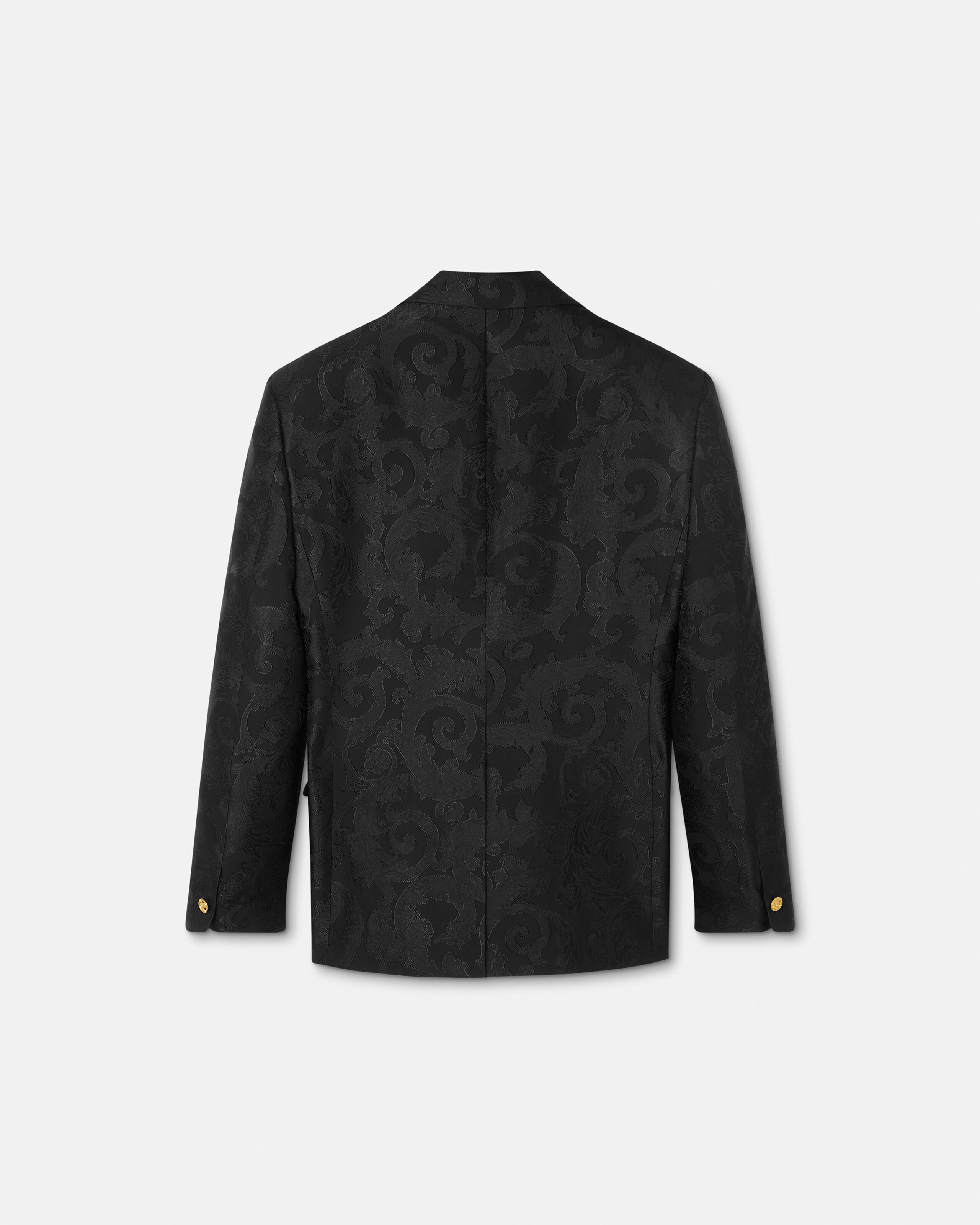 ヴェルサーチ VERSACE 48 ブラック レザー ウール ジャケット ジャケット・アウター