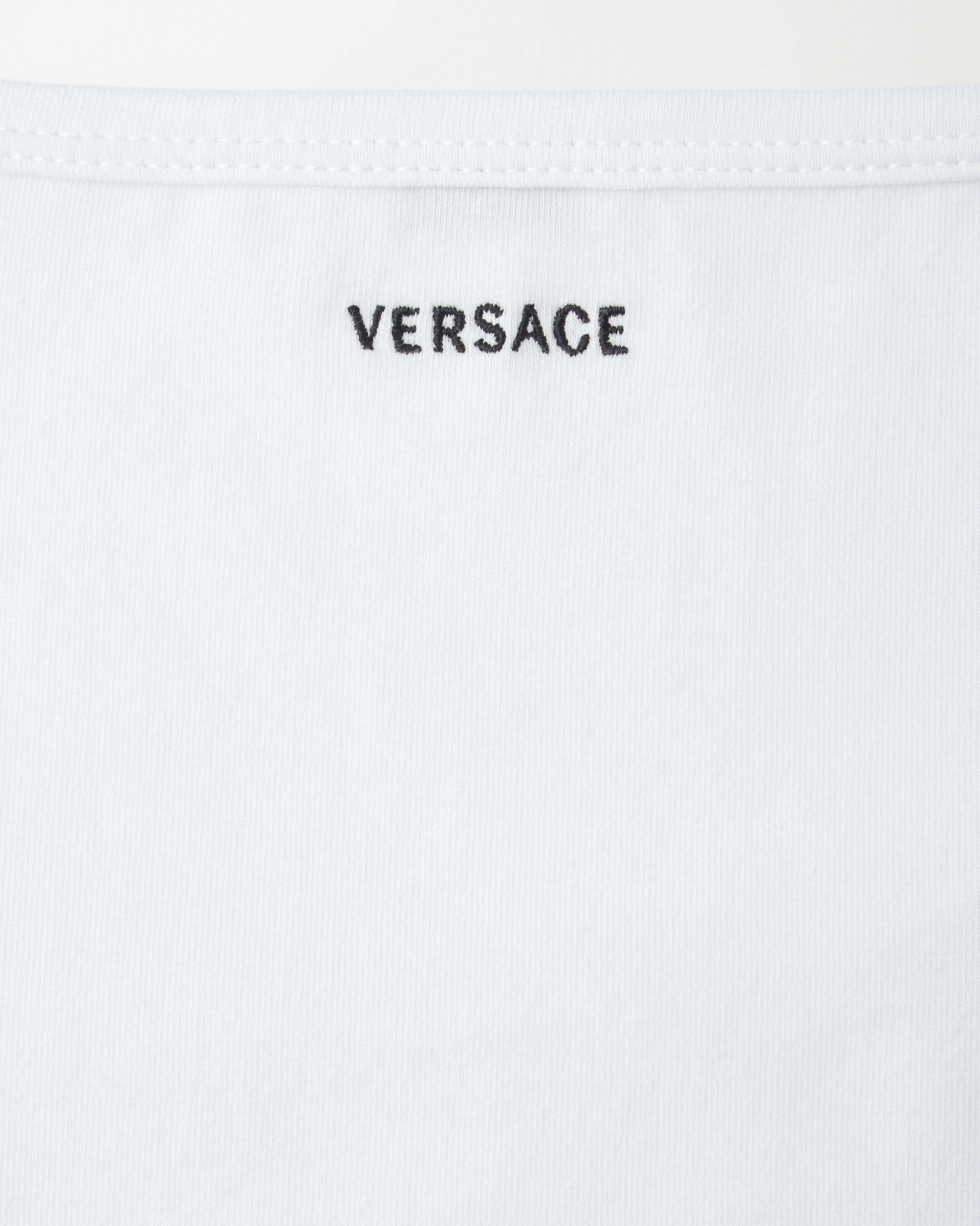 刺繍入り コットンジャージー タンク トップ ホワイト | VERSACE JP