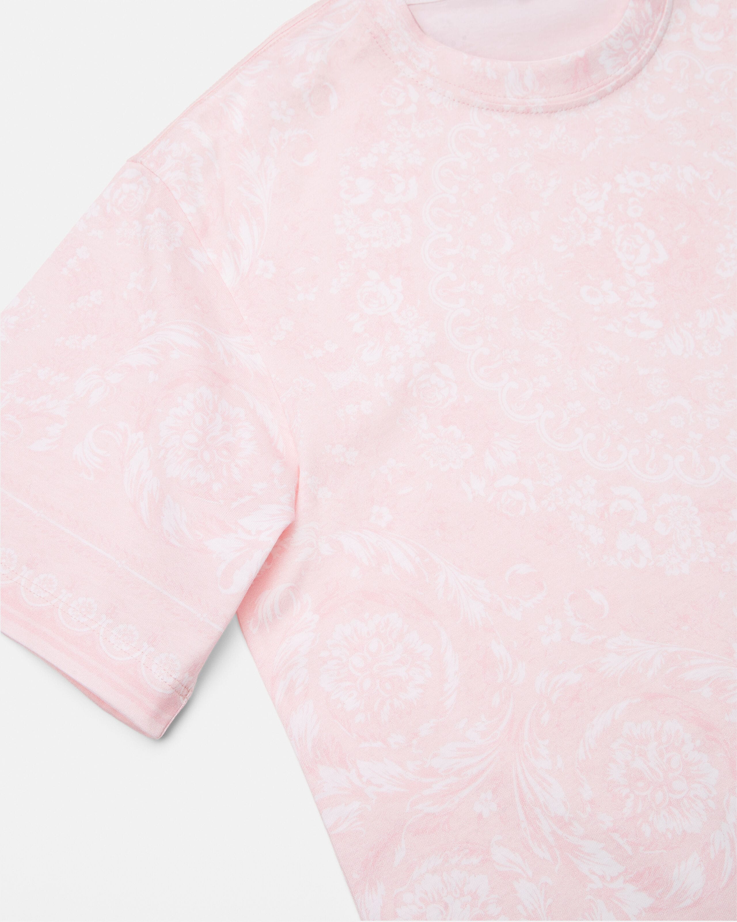 プリント コットンジャージー Tシャツ ピンク | VERSACE JP