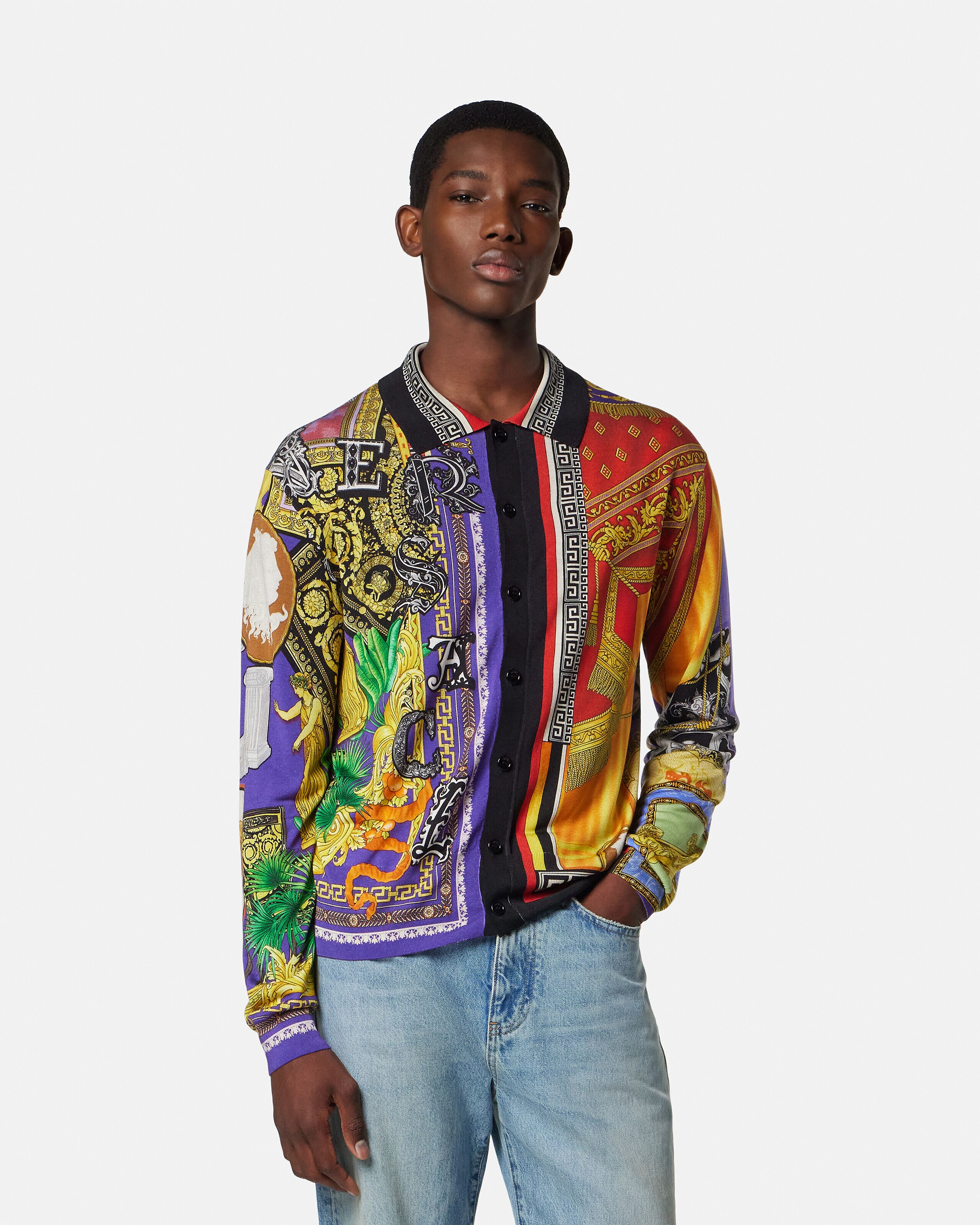 プリント シルク ニット シャツ プリント | VERSACE JP