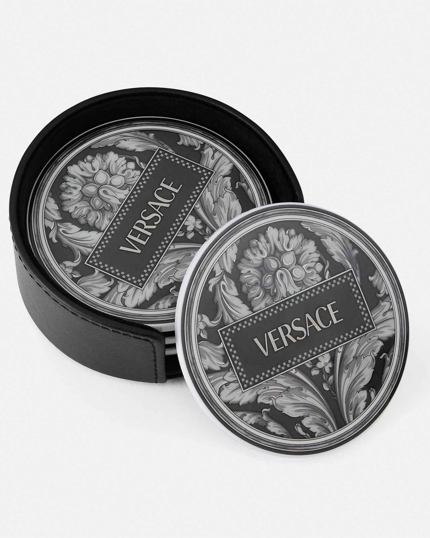 バロッコ ヘイズ コースター 4枚セット ブラック,プリント | VERSACE JP