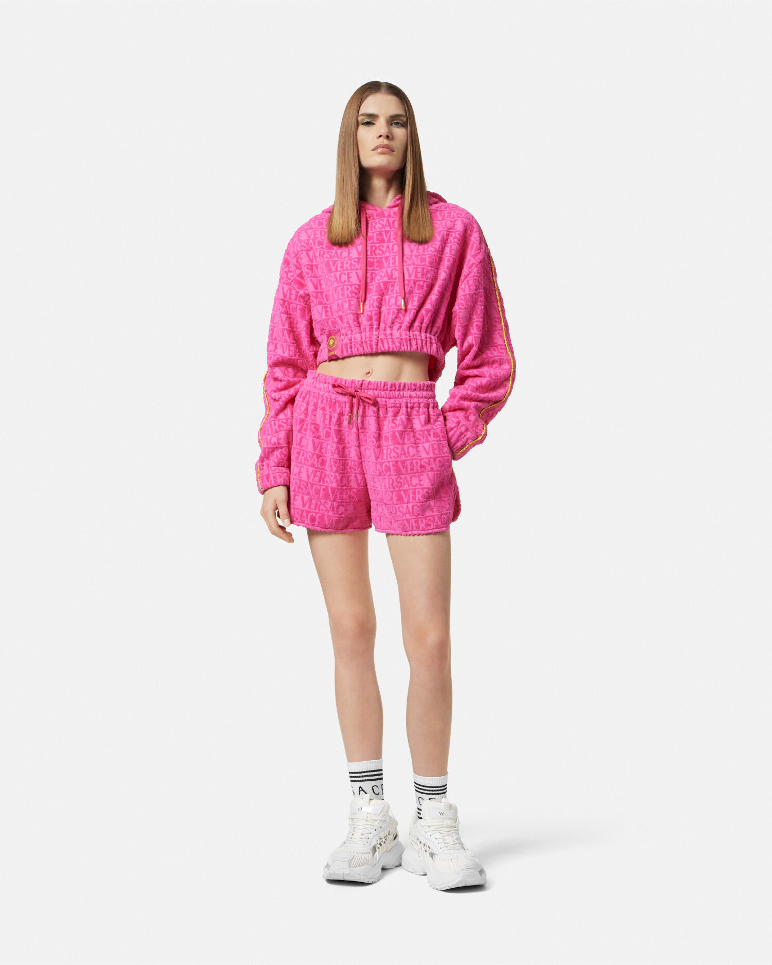 VERSACE ヴェルサーチ シグネチャー パーカー ピンク×ホワイト 40