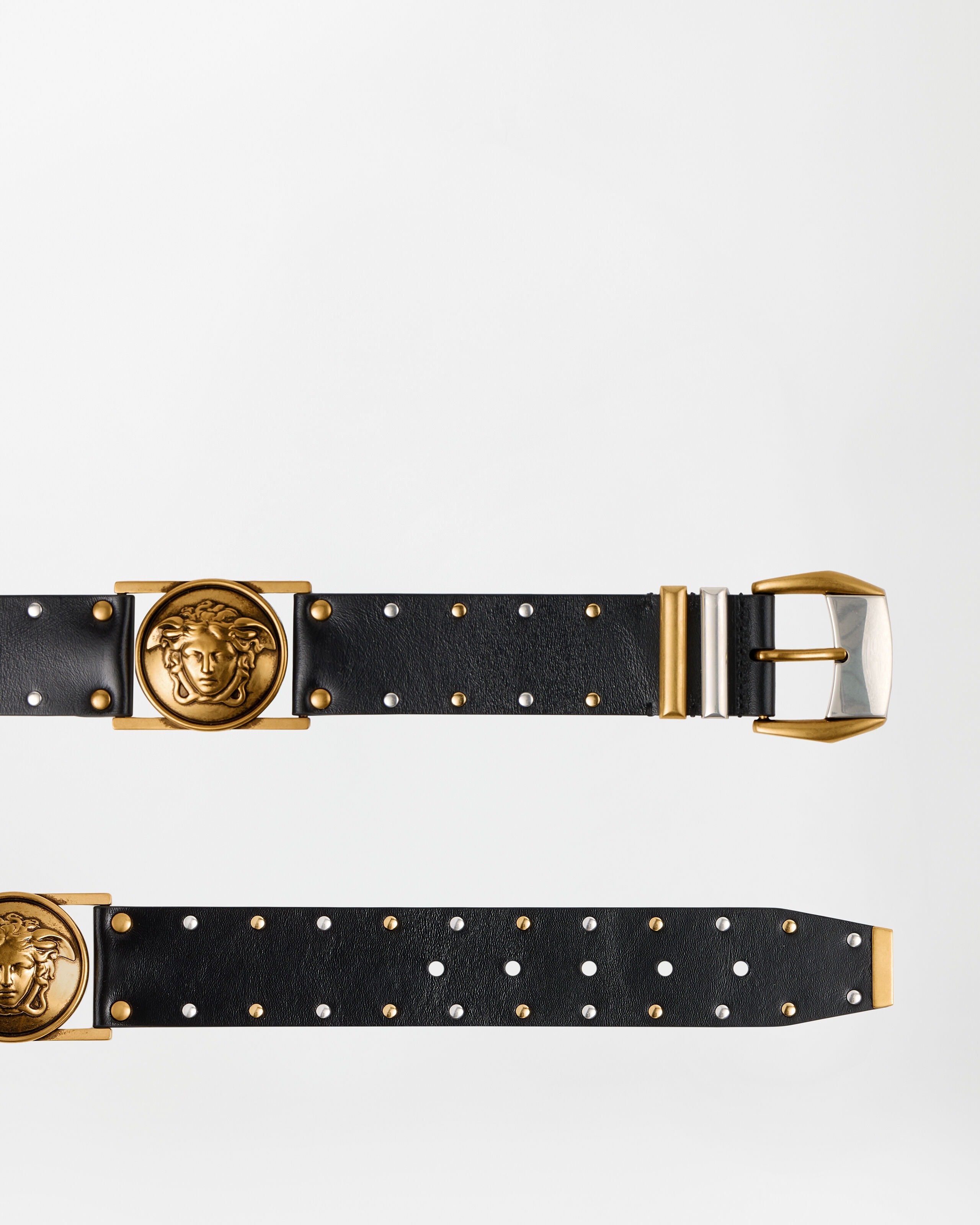 スタッド レザー ベルト 4 cm ブラック | VERSACE JP