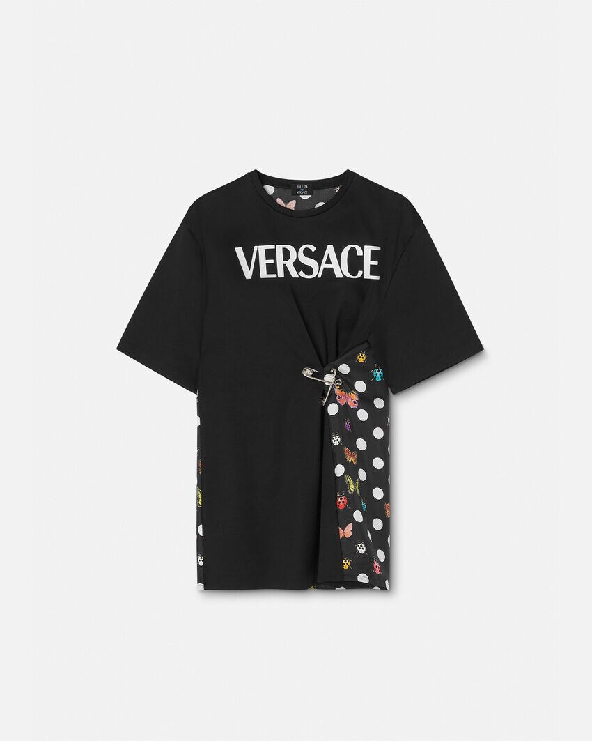 バタフライ セーフティ ピン ロゴ Tシャツ Versace レディース オンラインストア 日本