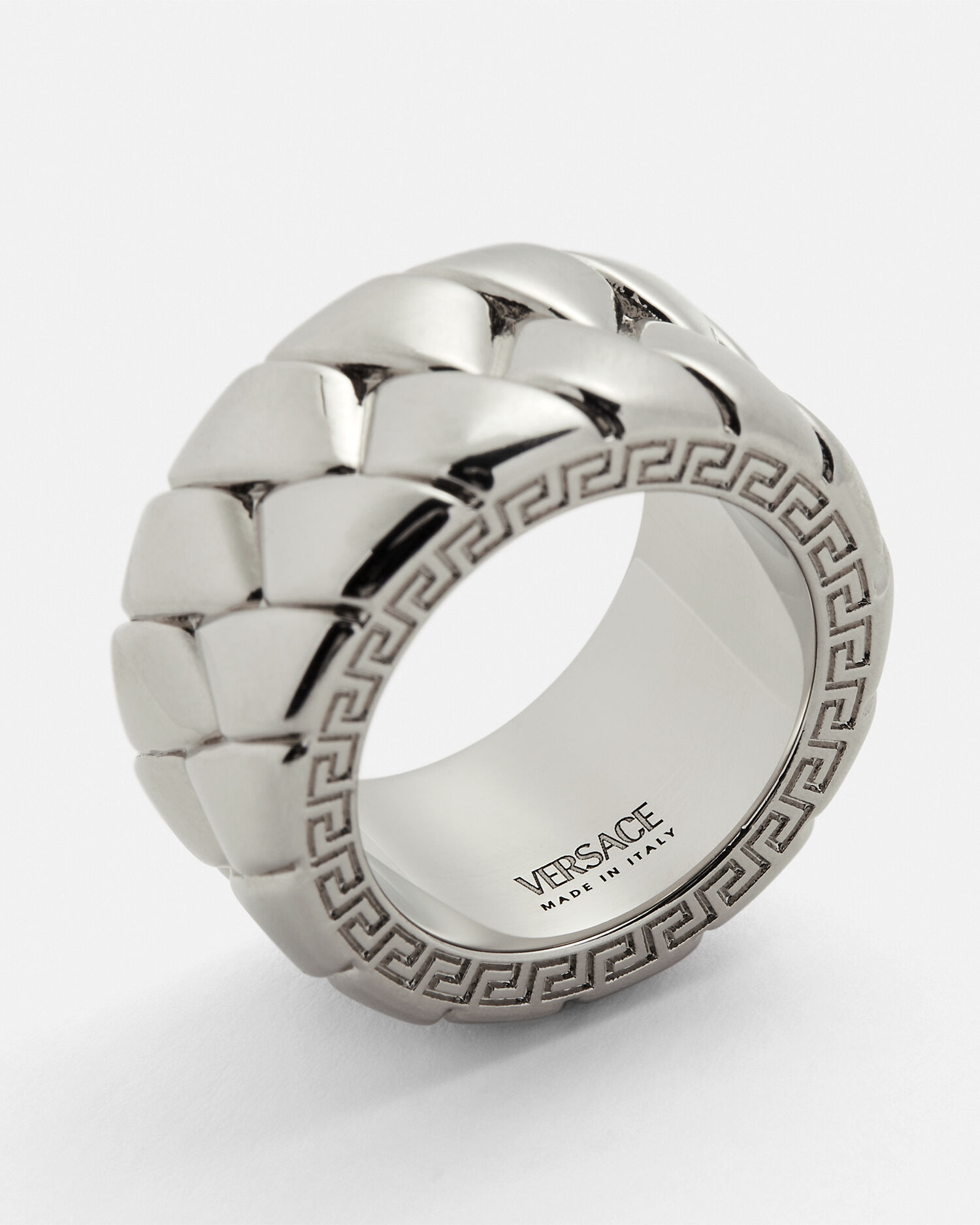 VERSACE シルバーリング 箱付き VERSACE ヴェルサーチ リング 指輪 メンズ グリークリング
