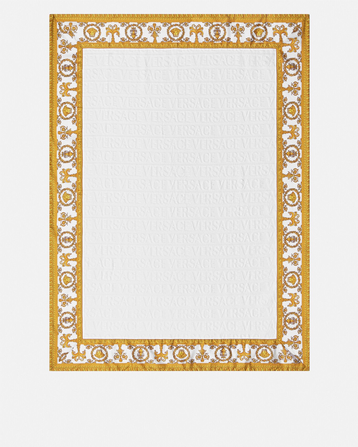 水着・ビーチグッズその他 VERSACE  Beach towel White ZTO191401ZCOSP052 I ♡ バロック ビーチ タオル ホワイト | VERSACE JP