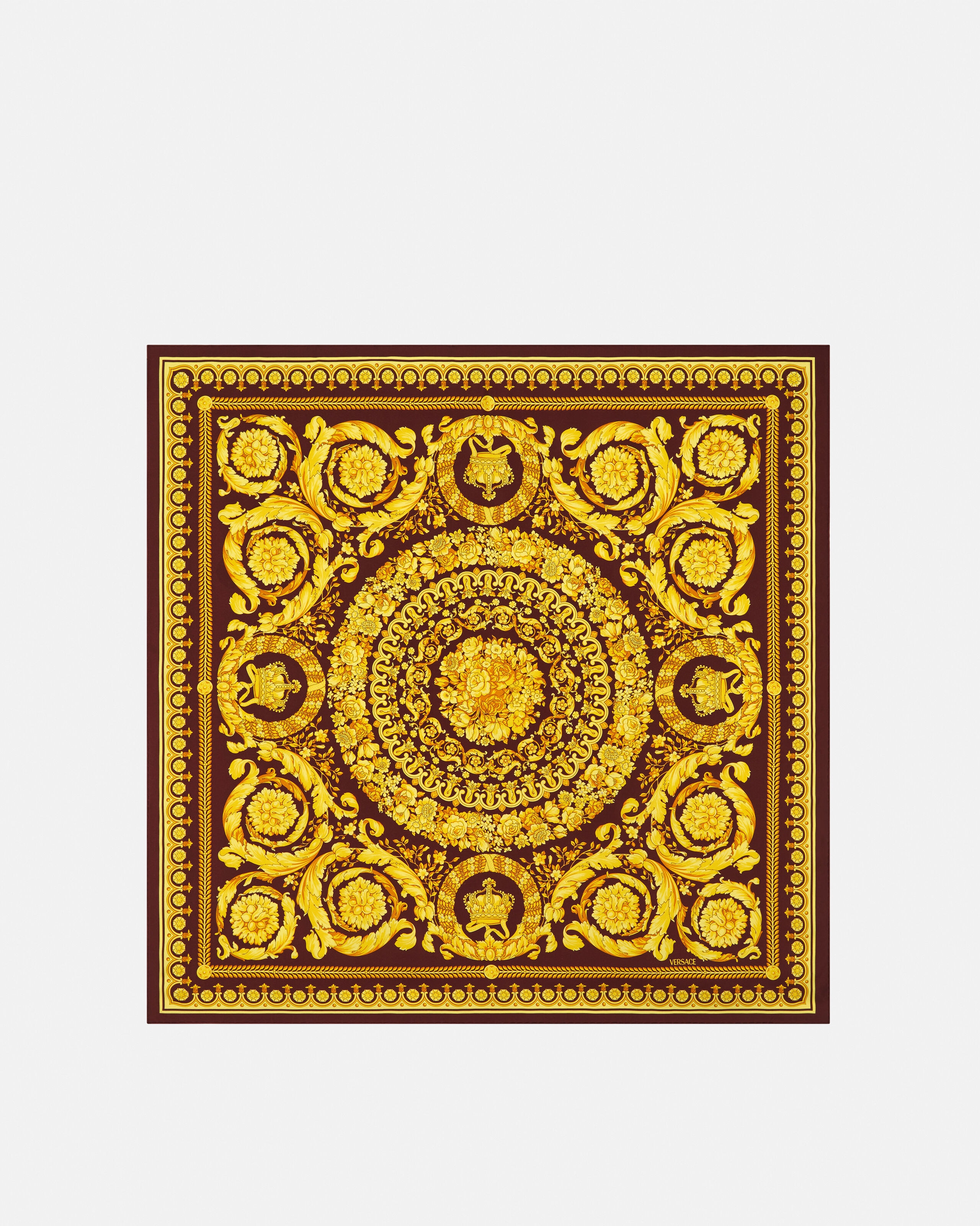 バロッコ ラージ シルク スカーフ 90 cm ブラック,プリント | VERSACE JP