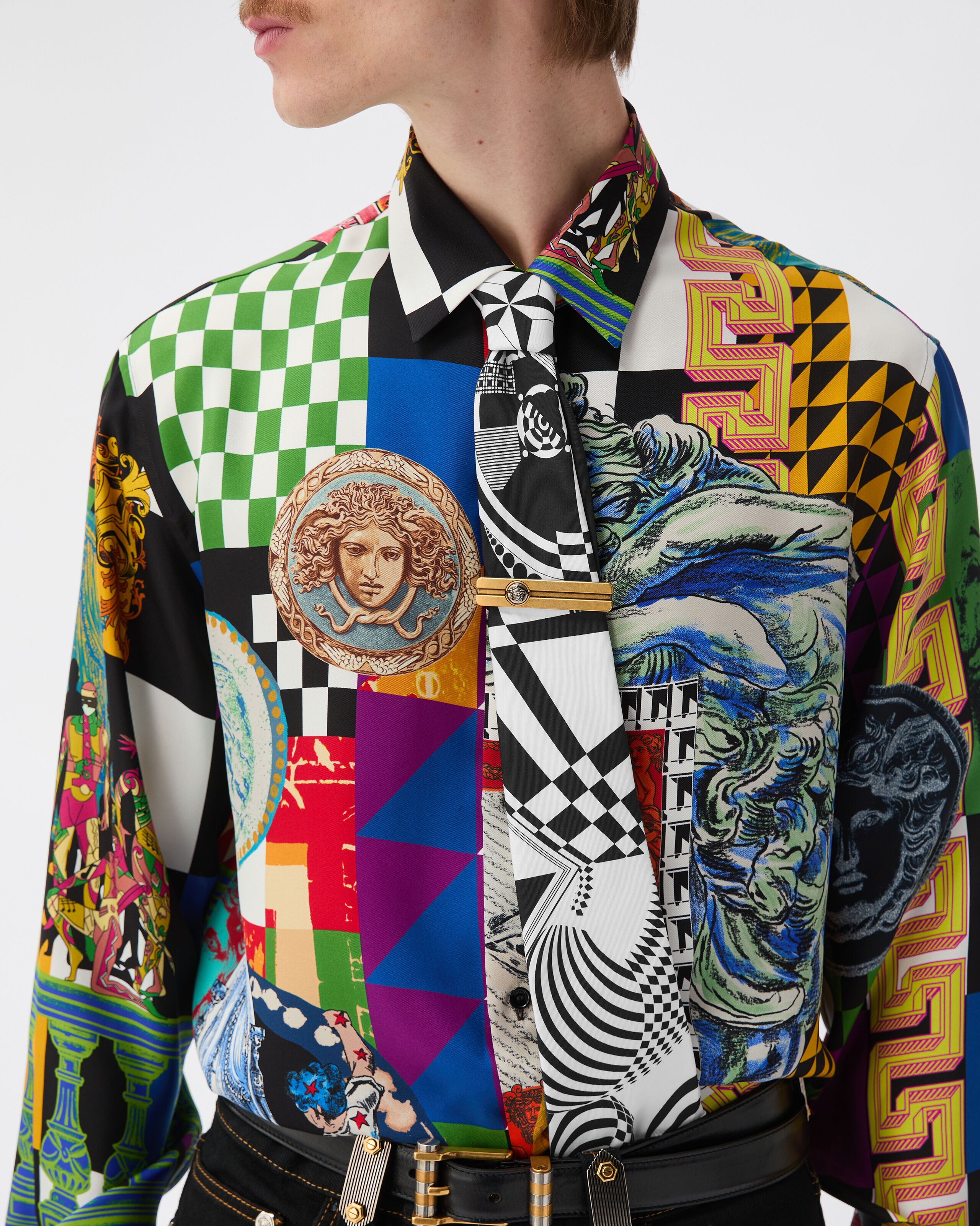 至高 極上霜降り ホワイトグレー VERSACE ネクタイ ダブルスーツ XL メンズ デザイナー ネクタイ、スカーフ、グローブ | ヴェルサーチェ 日本