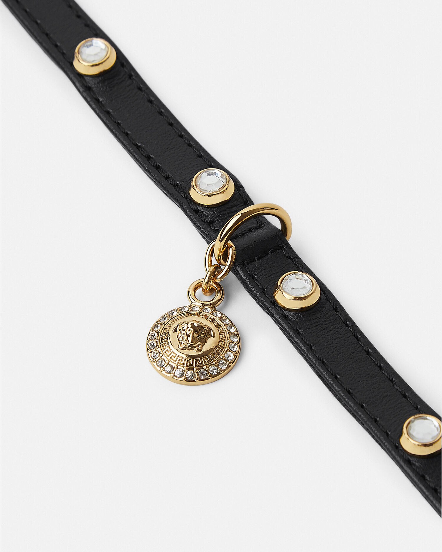 クリスタル アイコン ペット 首輪 ブラック | VERSACE JP