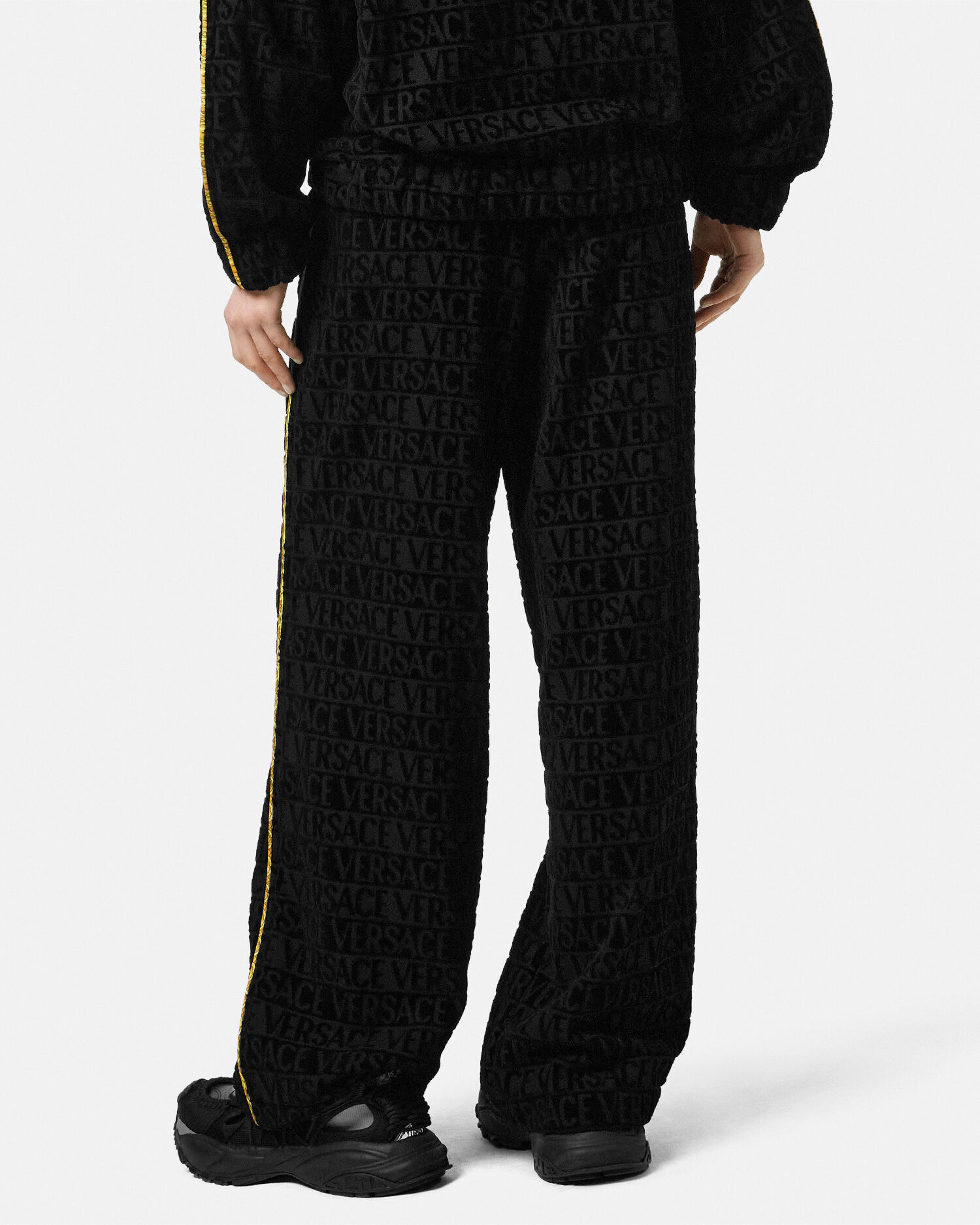 VERSACE ヴェルサーチ パンツ フレアパンツ ブラック ウール ツイル フォーマル パンツ ブラック | VERSACE JP