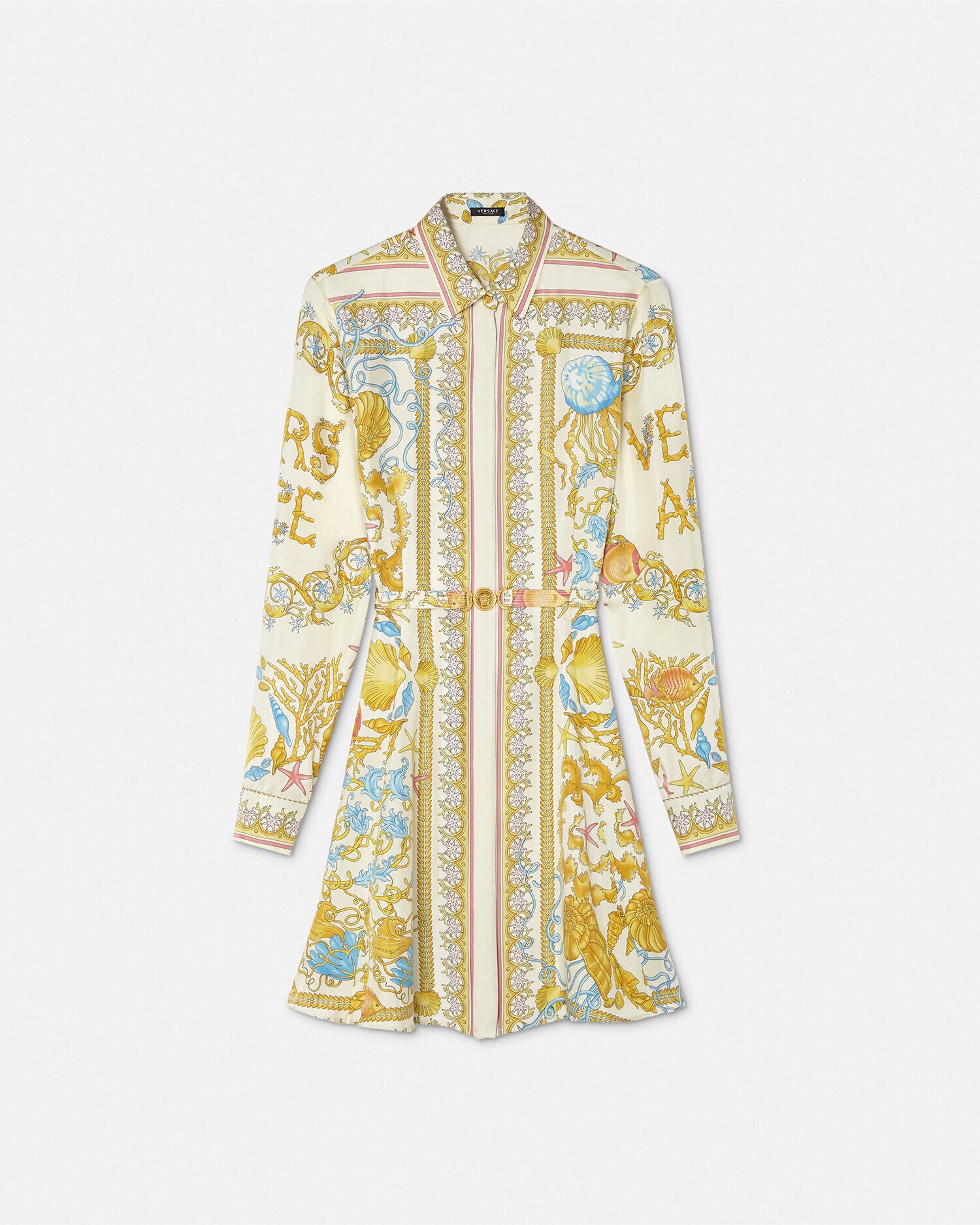 シルク ミディ シャツ ドレス アンダーウォーター バロッコ