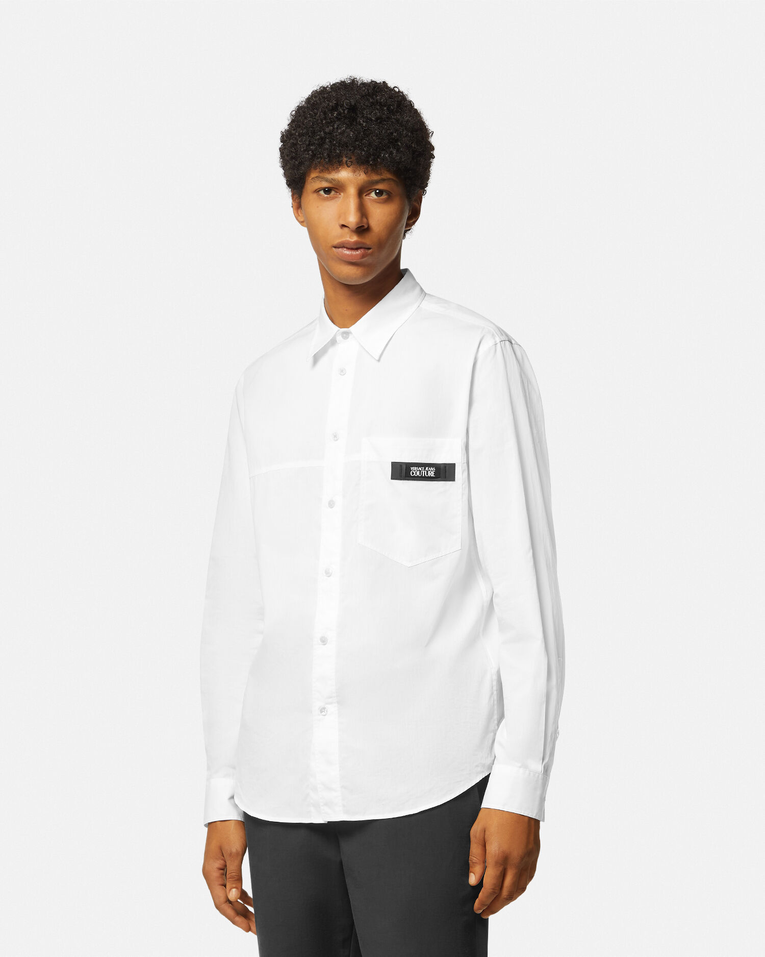 VERSACE ロゴプリント 長袖シャツ ロゴ シャツ ホワイト,プリント | VERSACE JP