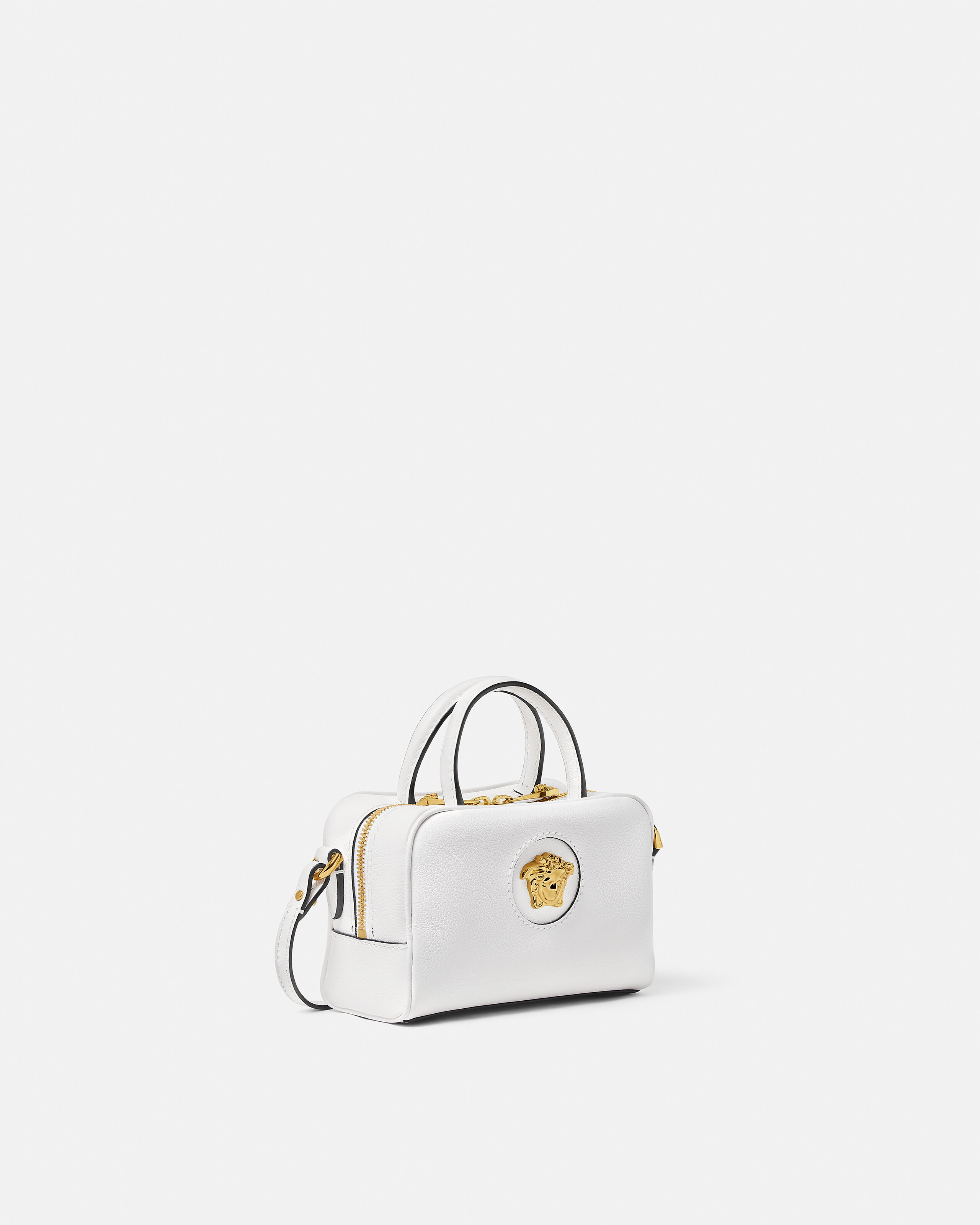 ラ メドゥーサ レザー ミニ ボストン バッグ ホワイト | VERSACE JP