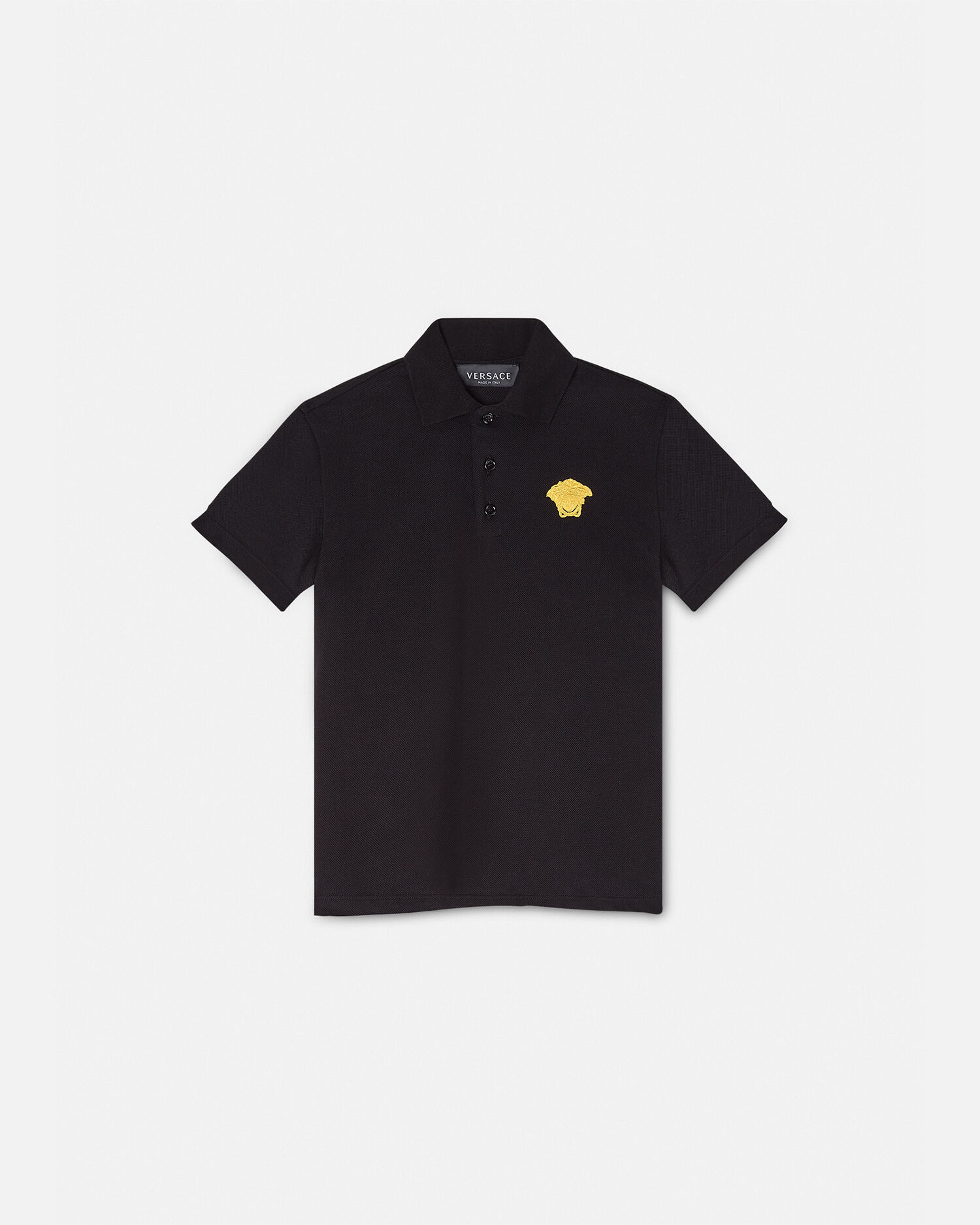メドゥーサ 刺繍 キッズ ポロ シャツ ブラック | VERSACE JP