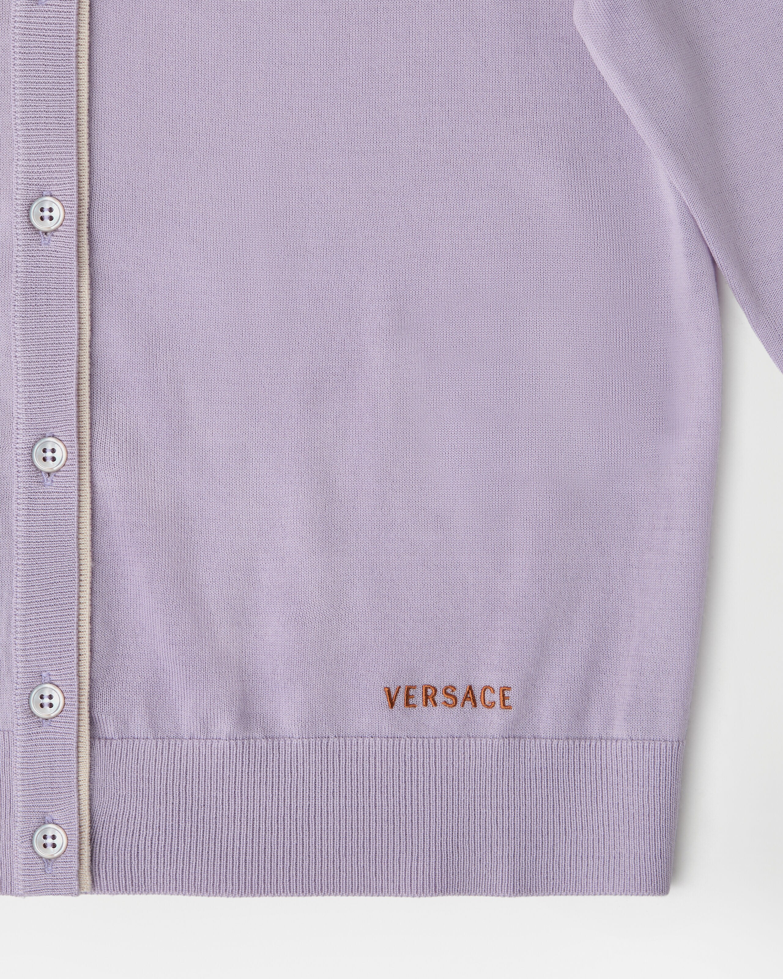 刺繍入り ウール ニット カーディガン パープル | VERSACE JP