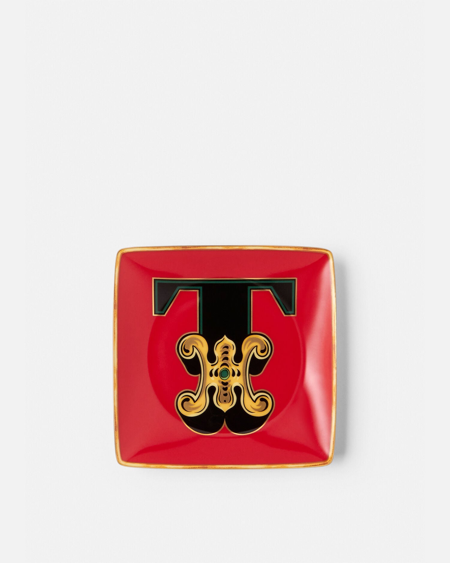 ヴェルサーチェ アルファベット T ディッシュ 12 cm プリント | VERSACE JP