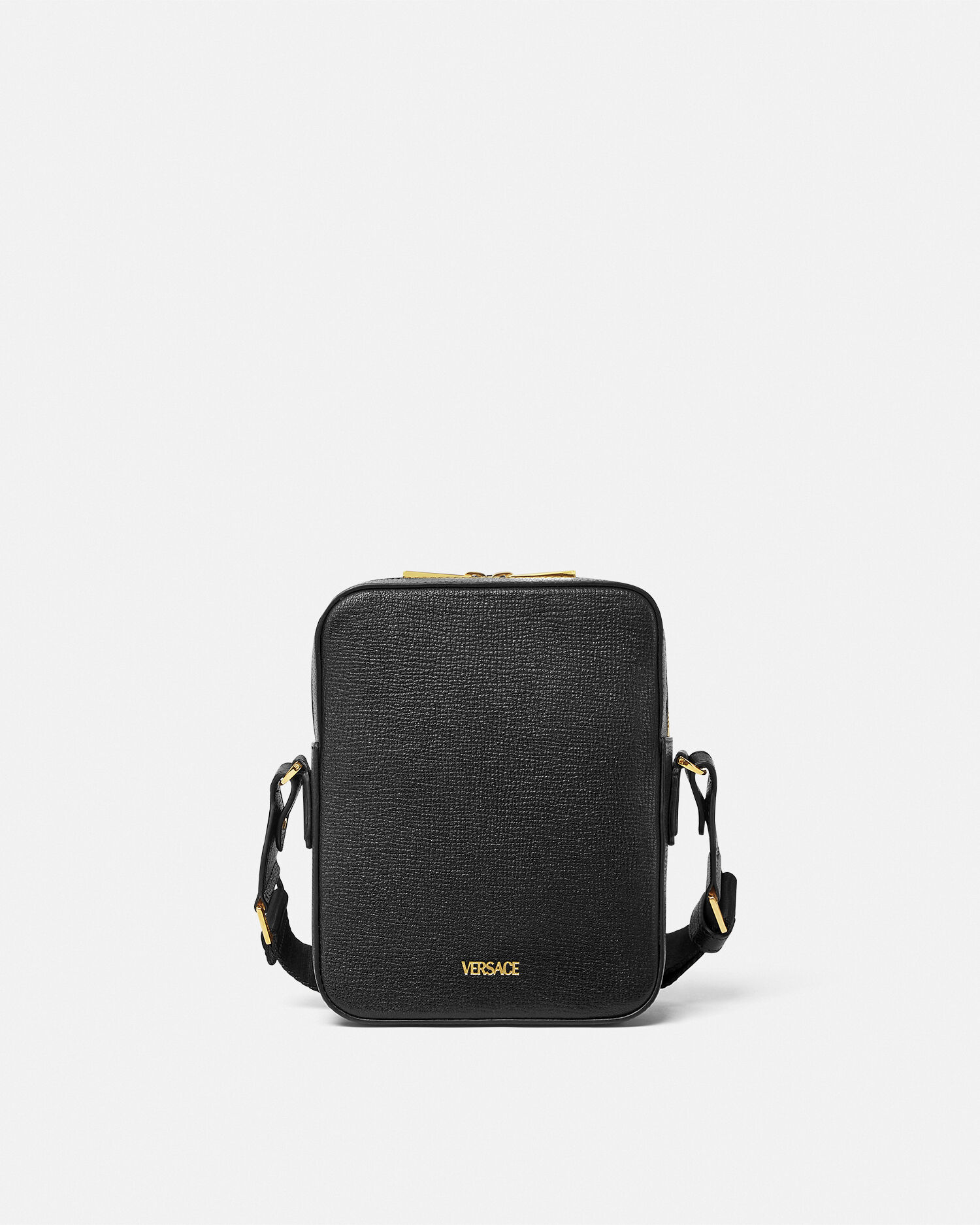 メドゥーサ ビギー レザー クロスボディ バッグ ブラック,ゴールド