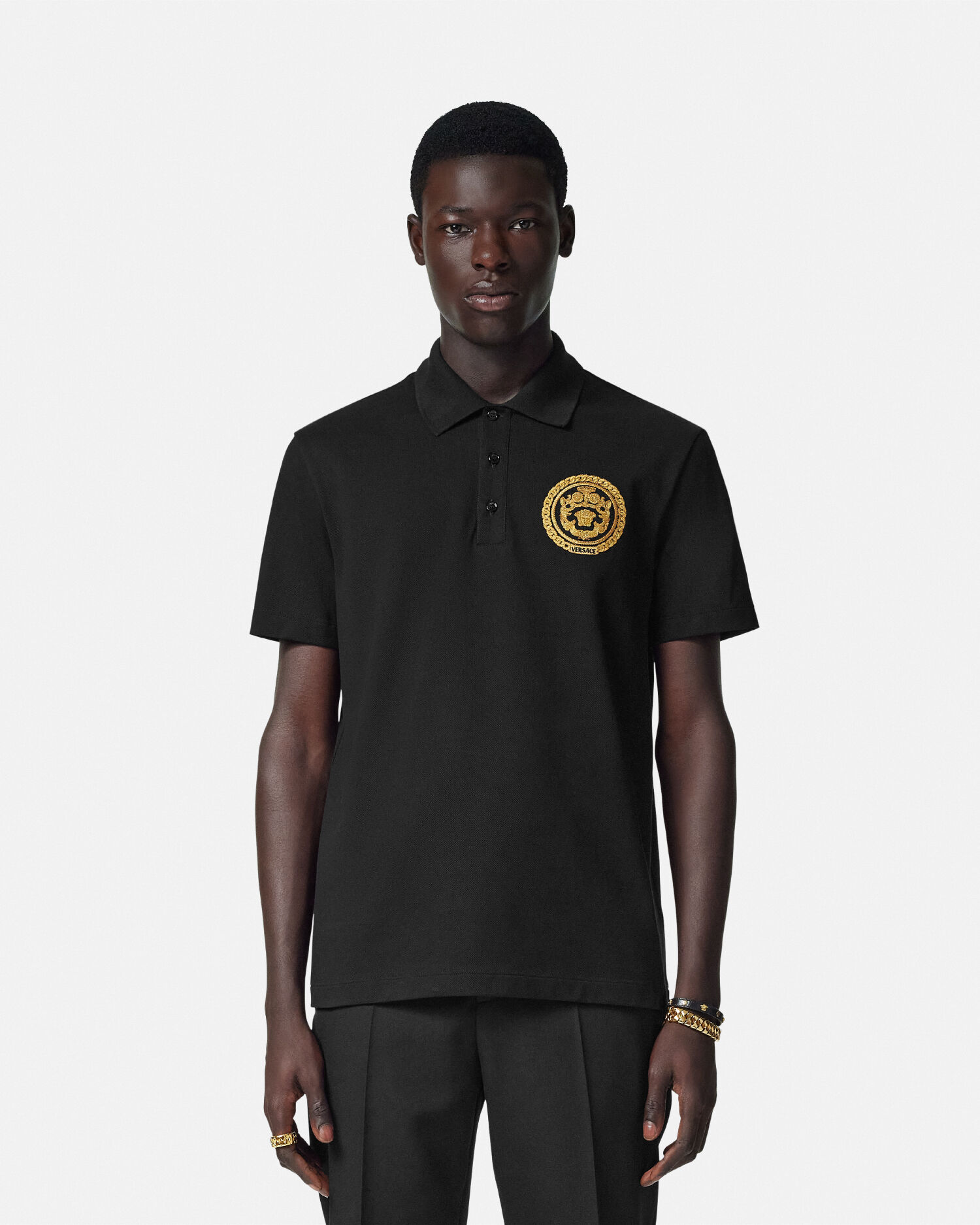 刺繍入り ポロ シャツ チェーン クレスト | VERSACE JP