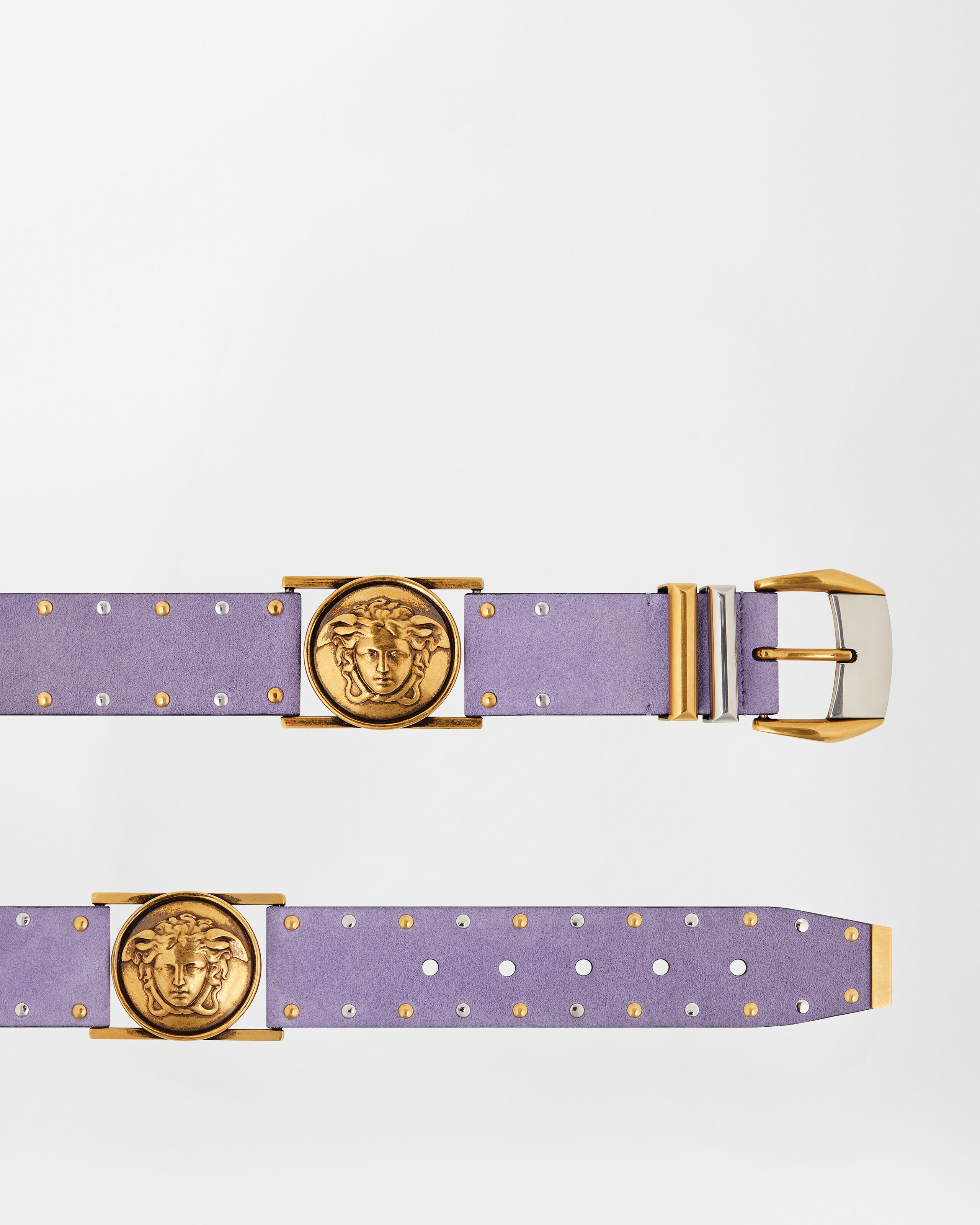 スタッド スエード ベルト 4 cm パープル | VERSACE JP