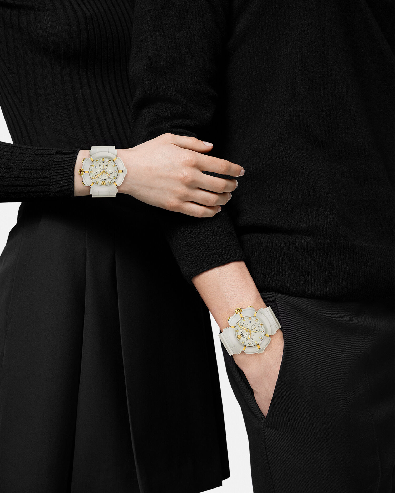 クロノ ウォッチ ヴェルサーチェ レアル アクティブ ホワイト | VERSACE JP