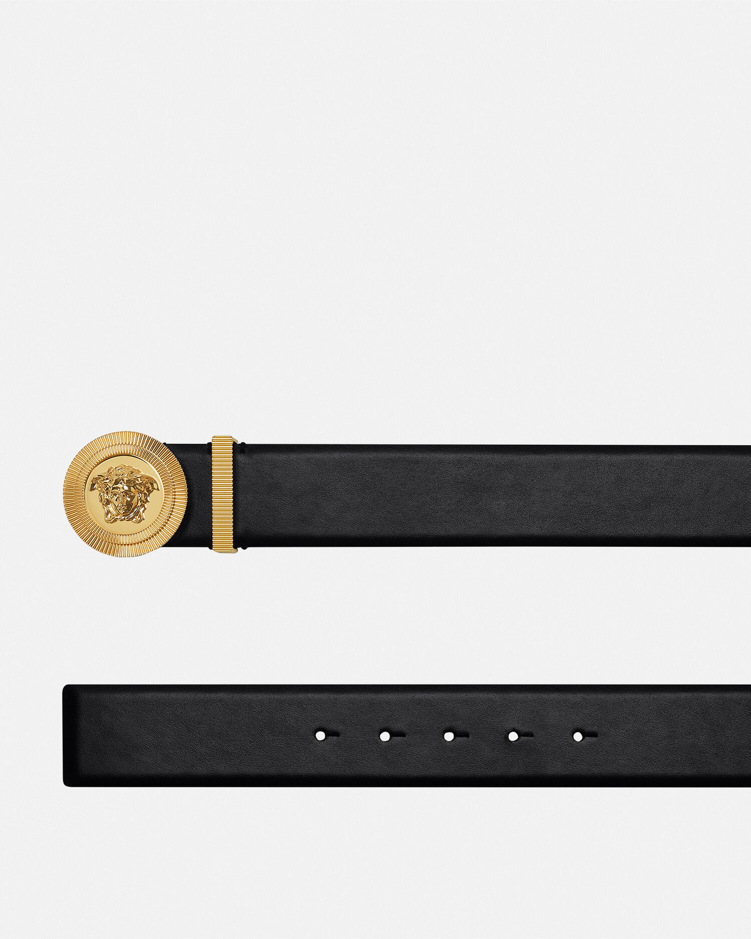 VERSACE⭐︎メデューサビギーレザーベルト メドゥーサ ビギー レザー ベルト 4cm ブラック,ゴールド | VERSACE JP