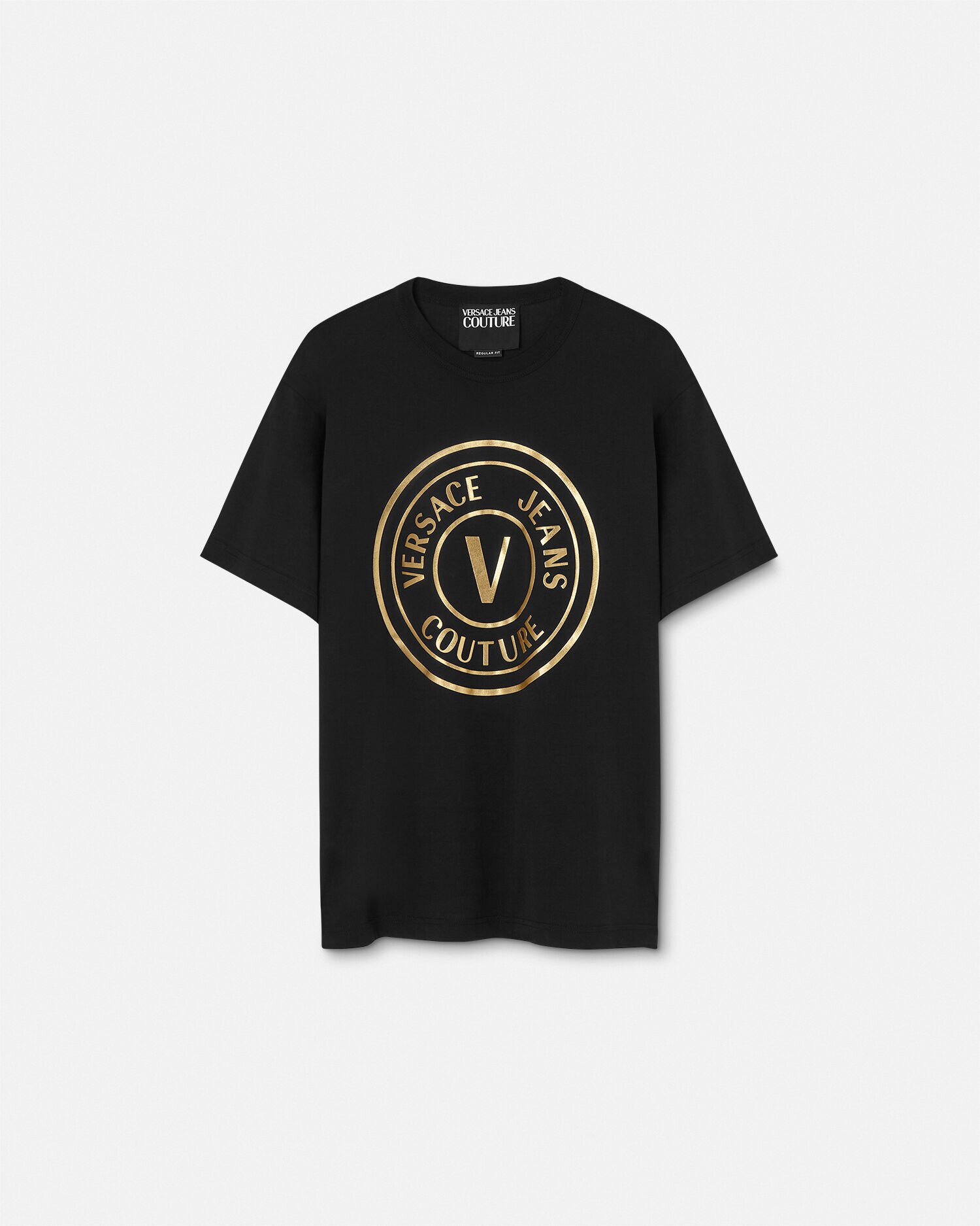 レターV エンブレム メタリック ロゴ Tシャツ | VERSACE JP