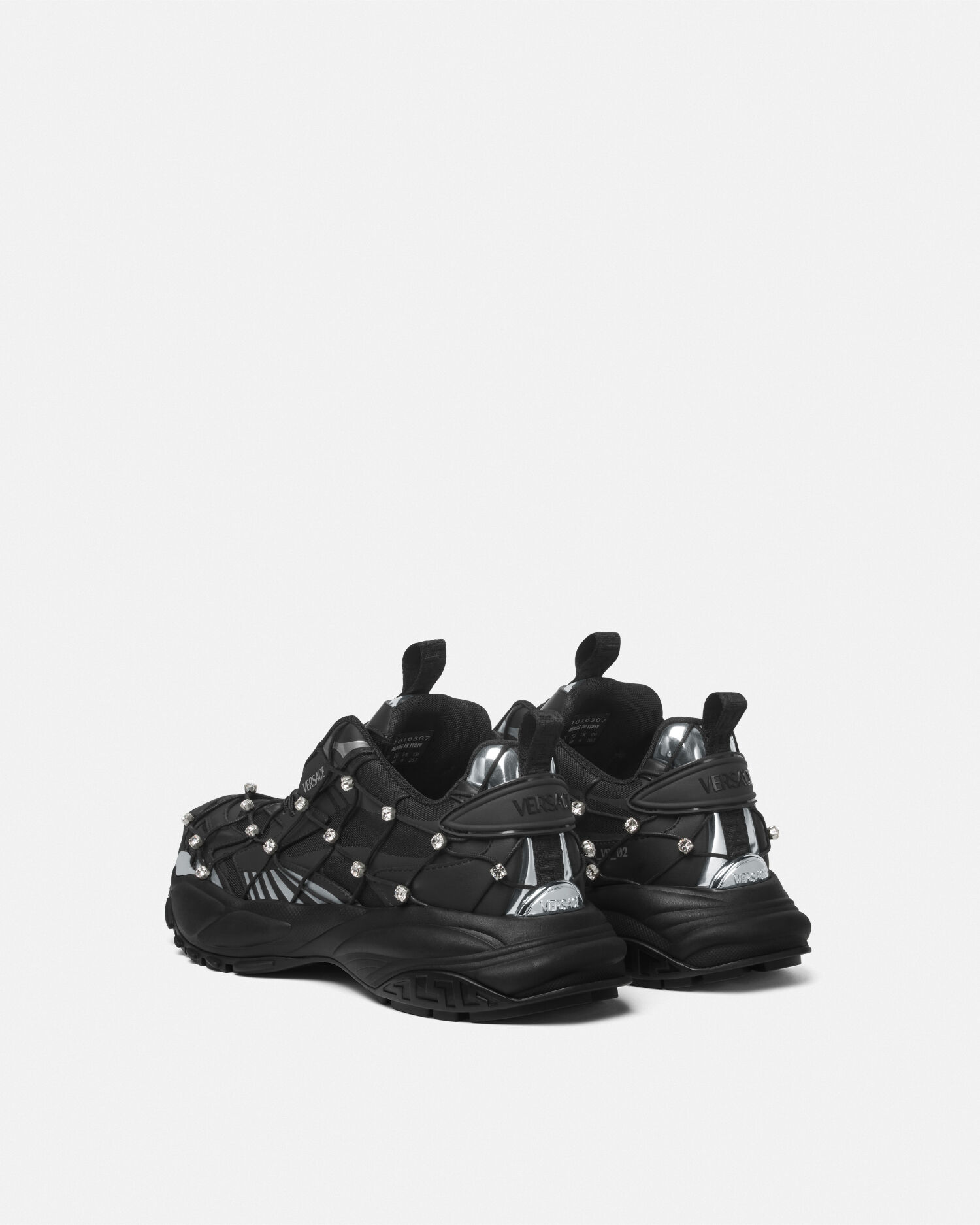 試着のみ　VERSACEヴェルサーチメデューサ エンブロイダリー MA-1 ヴェルサーチェ マーキュリー M_VS_02 装飾付き スニーカー ブラック