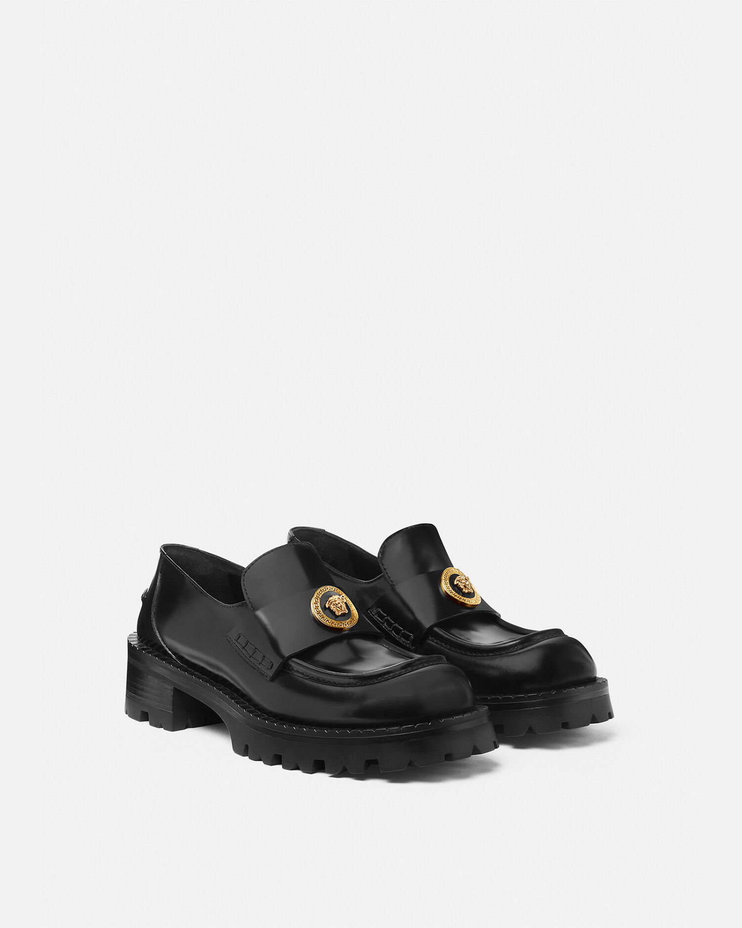 メドゥーサ '95 ローファー ブラック,ゴールド | VERSACE JP