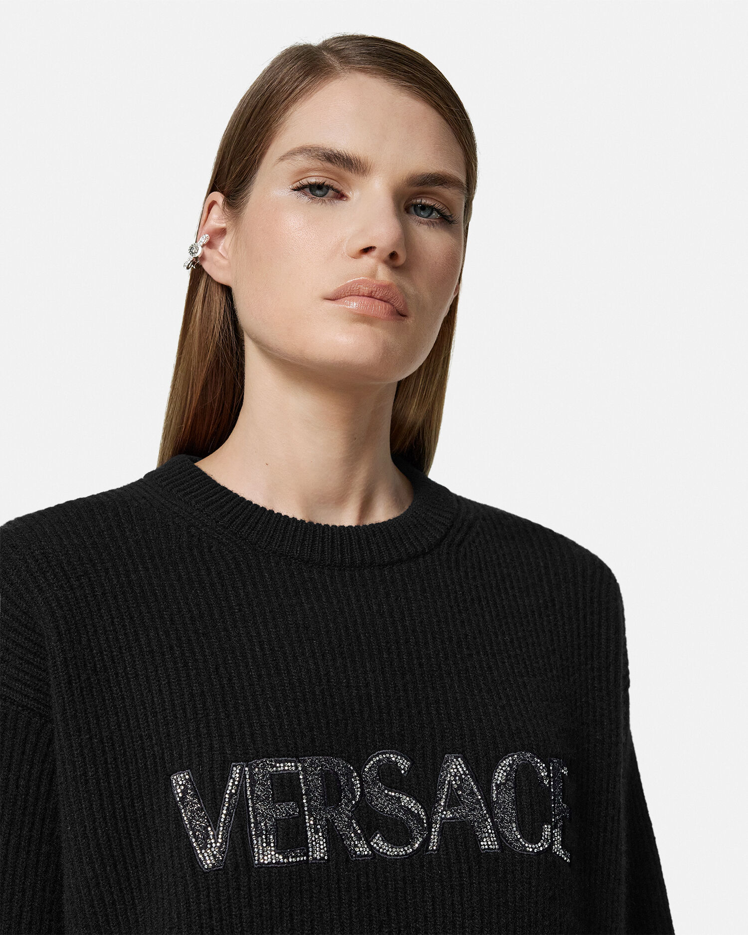 ロゴ カシミヤ ニット セーター チェーロ ステラット | VERSACE JP