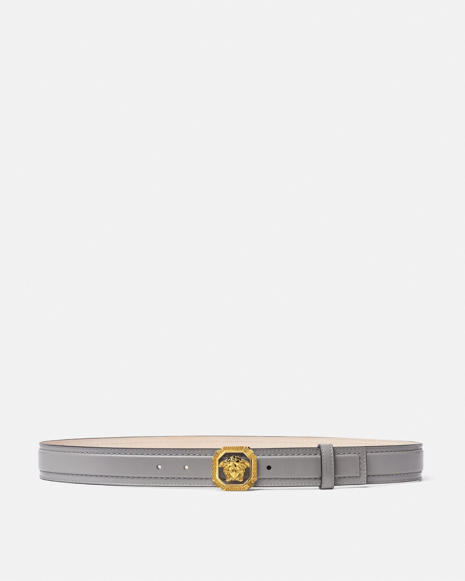 ラ メドゥーサ レザー ベルト 3.5cm グレー | VERSACE JP