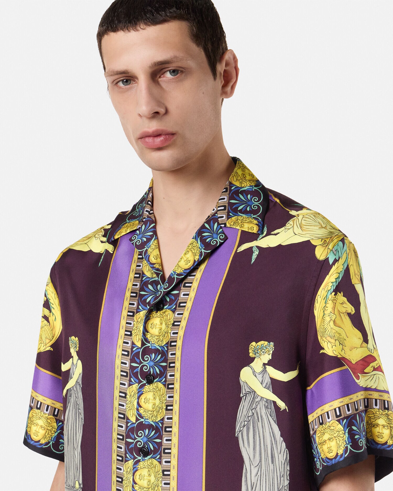 シルク シャツ ホール オブ スタチュー パープル | VERSACE JP