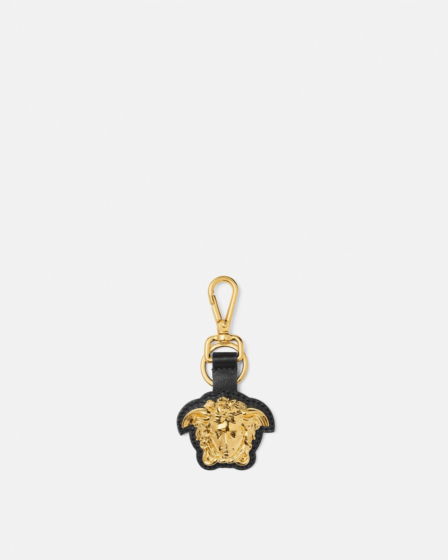 VERSACE レザー メドゥーサ キーホルダー キーリング 黒 VERSACE ヴェルサーチ キーリング メドゥーサ キーホルダー