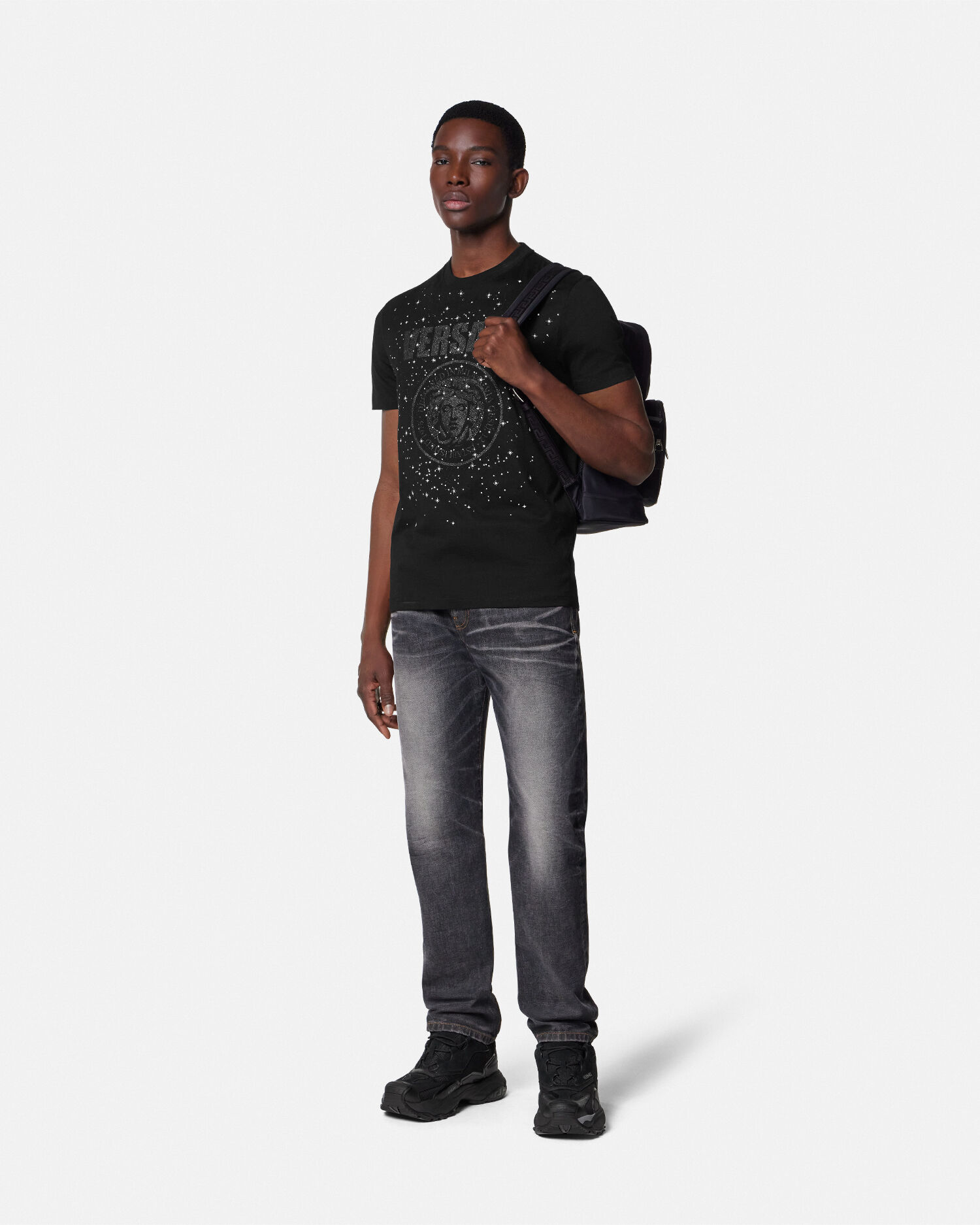 【VERSACE/ヴェルサーチェ】メデューサ ロッククリスタルTシャツ クリスタル Tシャツ メドゥーサ ロック | VERSACE JP