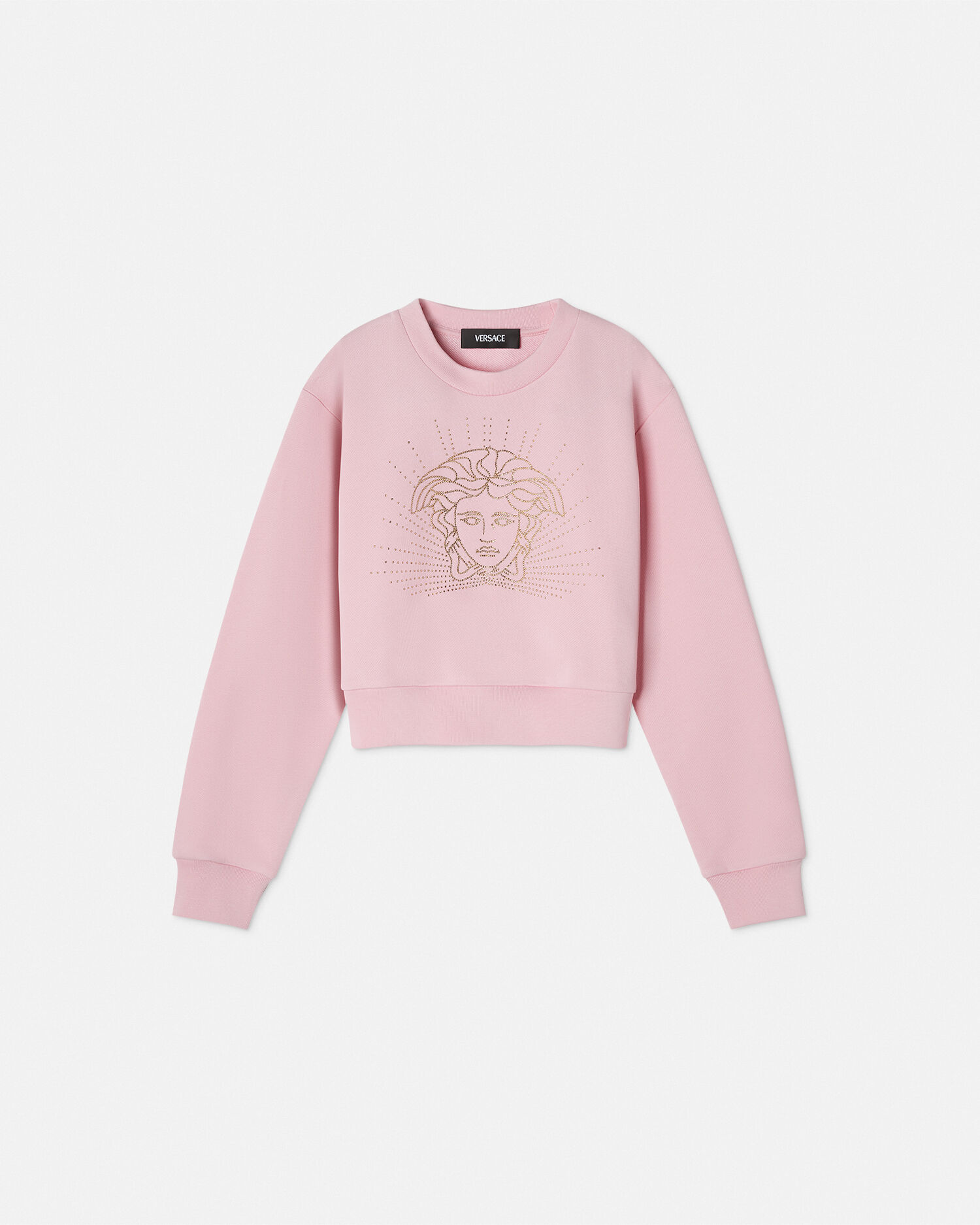 VERSACE☆キッズ メドゥーサコットンスウェットシャツ大人もOK スウェットシャツ クリスタル メドゥーサ キッズ ピンク