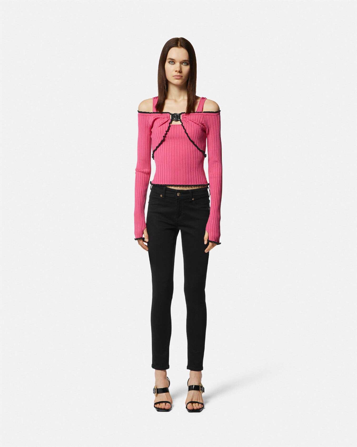 【関税込み】Versace Jeans Couture ブラック Jegging ジーンズ Skinny Jeans | VERSACE US