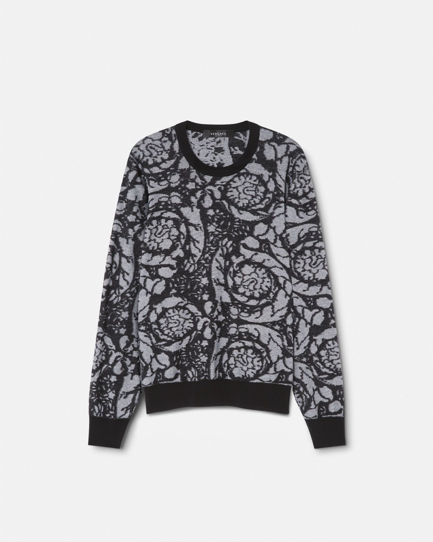バロッコ シルエット ヴァニセ セーター ブラック,シルバー | VERSACE JP
