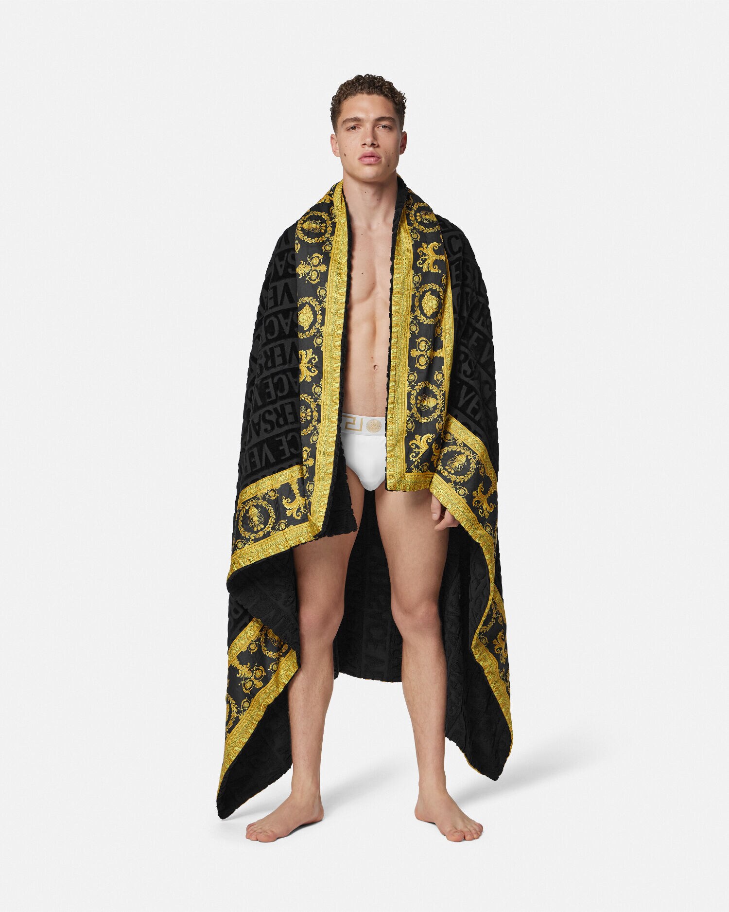 ナイロンブレンド スイム ブリーフ ホワイト,プリント | VERSACE JP