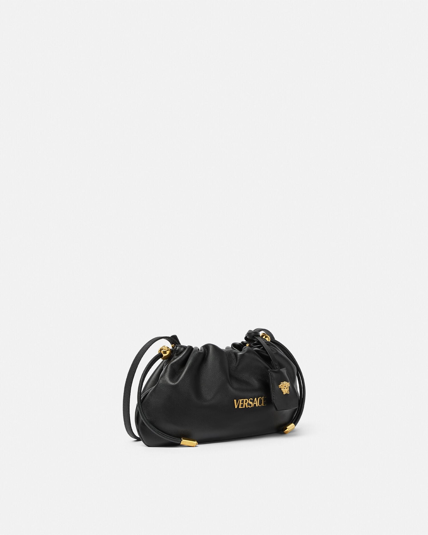 半額以下! VERSACE ヴェルサーチェ ショルダーバッグ ミニバッグ ポーチ ヴェルサーチェ☆メドゥーサキルティングレザーショルダーバッグ