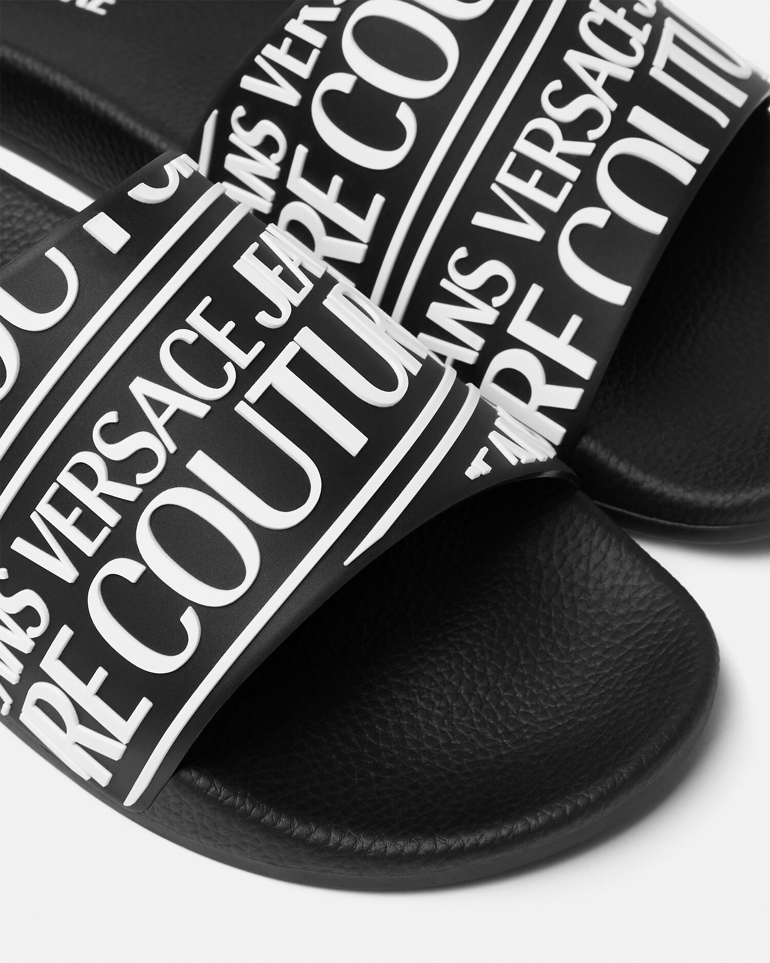 ロゴ スライダーサンダル ブラック,プリント | VERSACE JP
