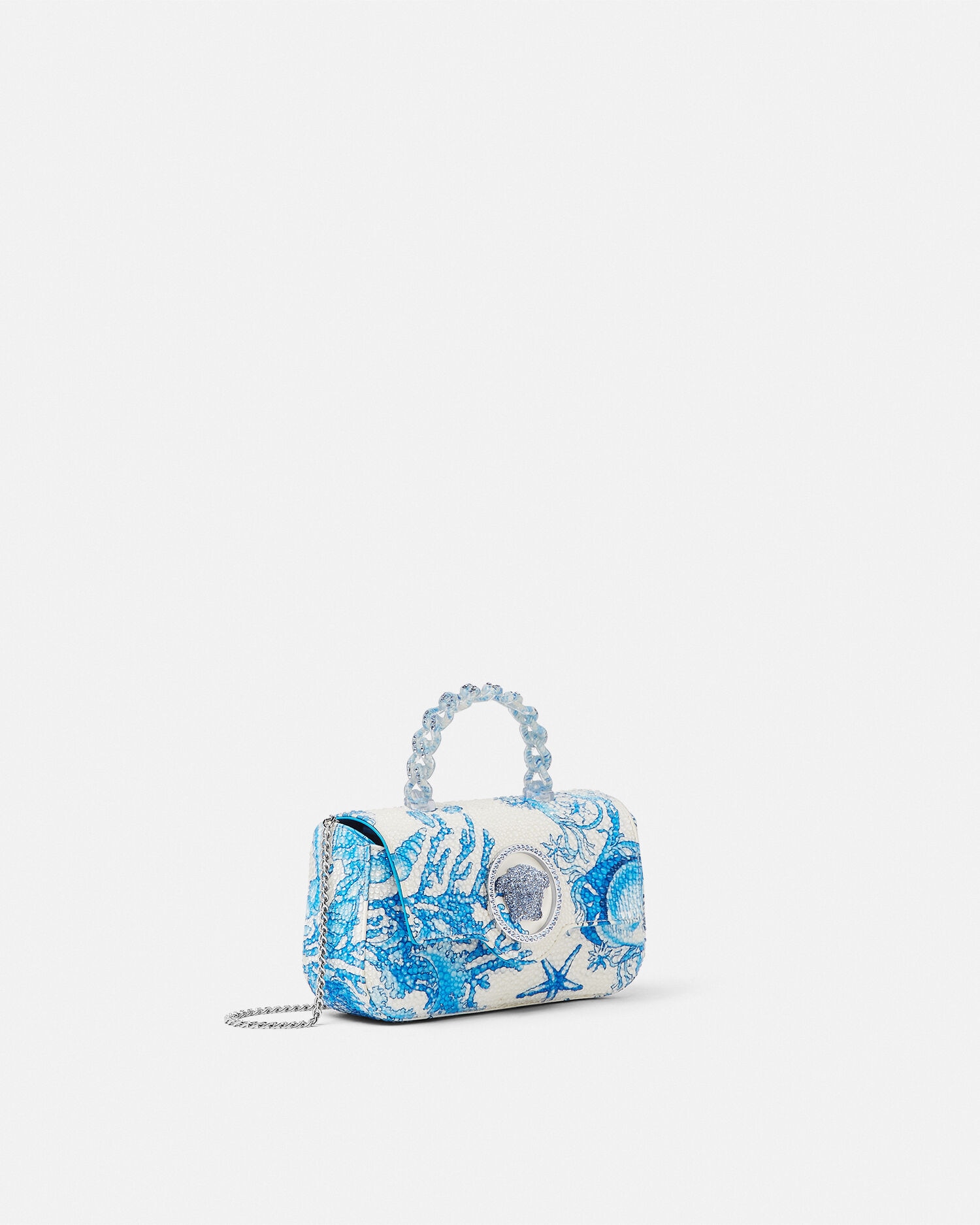 関税込 VERSACE/small アンダーウォーター バロッコラメドゥーサ Underwater Barocco La Medusa Small Tote Bag Green,Multicolor