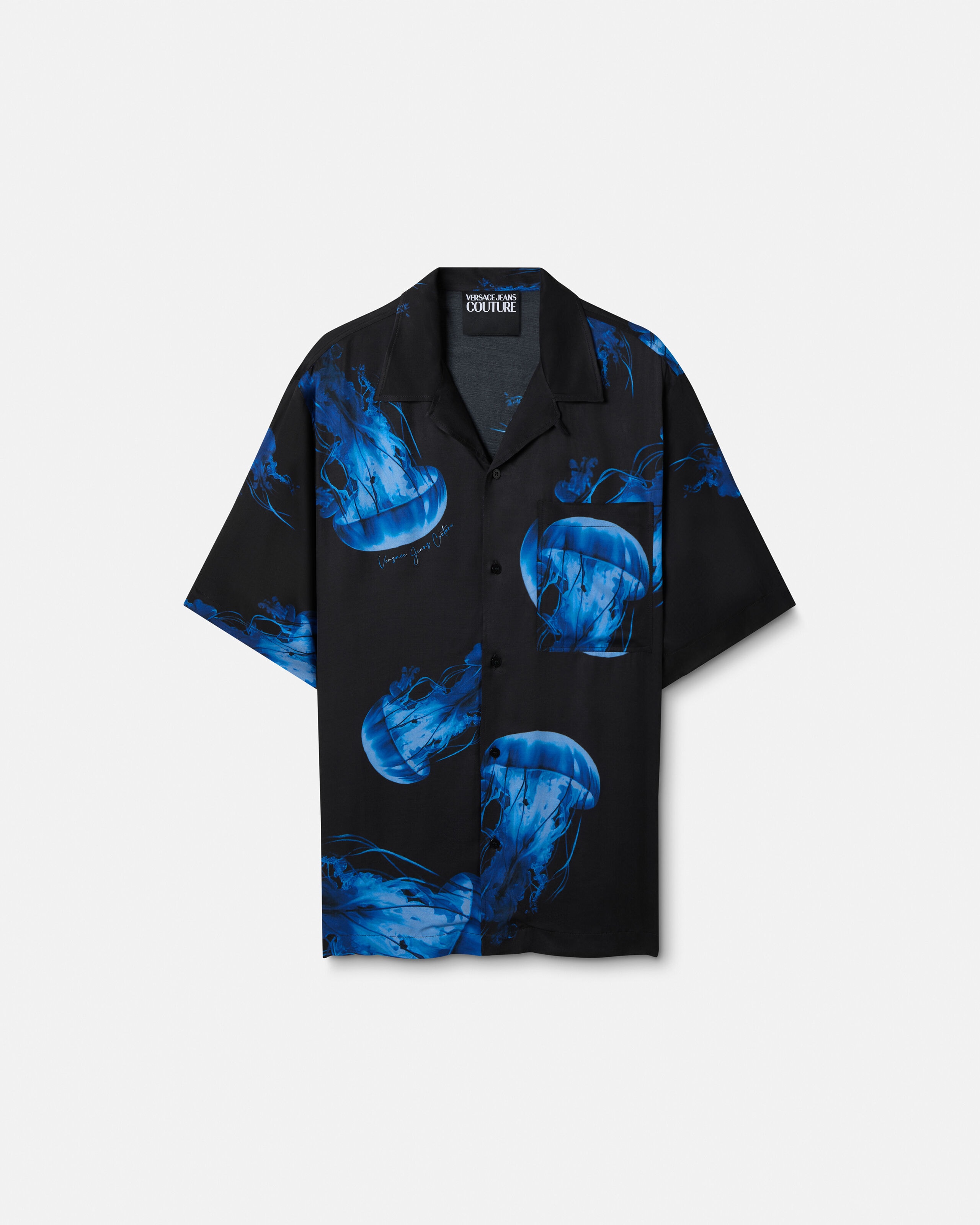 プリント ツイル ビスコース シャツ ブラック,プリント | VERSACE JP