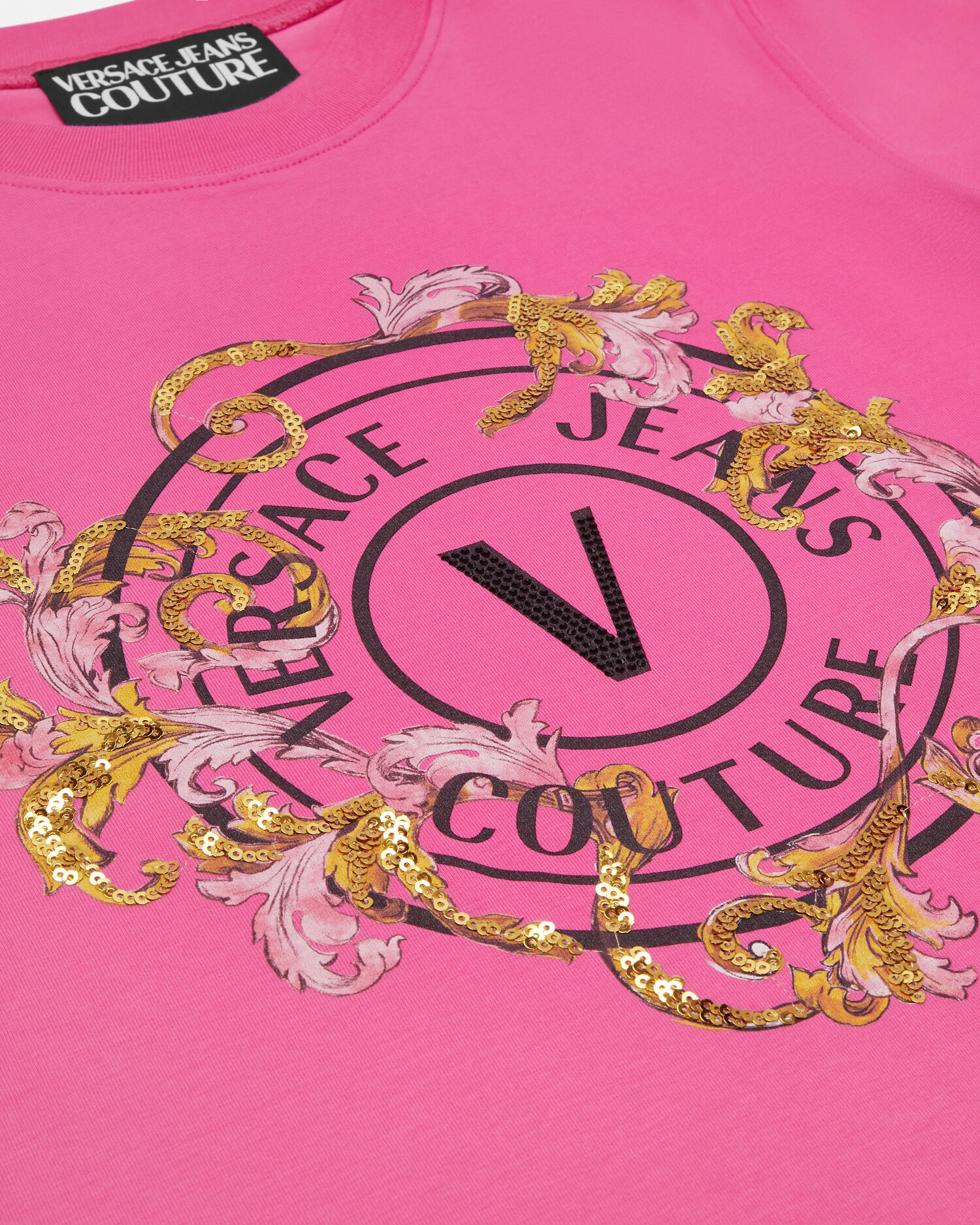 VERSACE ミラノ スタンプ クロップ Tシャツ ピンク Versace | Logo Knitted Top | Knitted Tops | Cruise Fashion
