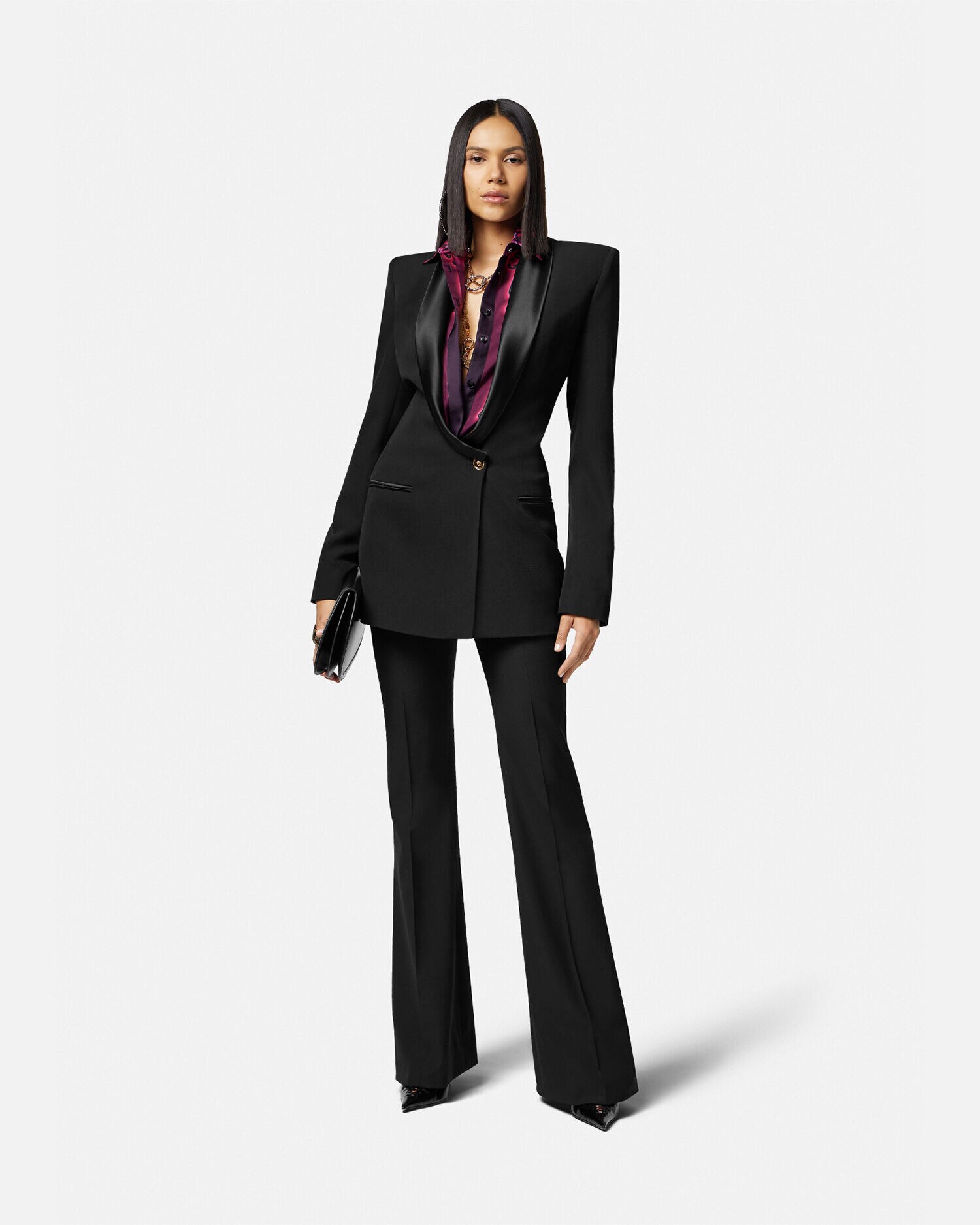 【限定販売】 グランドプードル シングルブレスト JP VERSACE | ブラック ブレザー スーツ