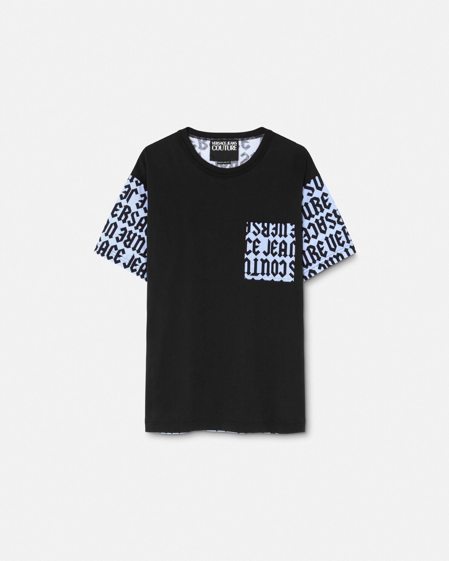 レギュラーフィット Tシャツロゴマニア ブルー,プリント | VERSACE JP