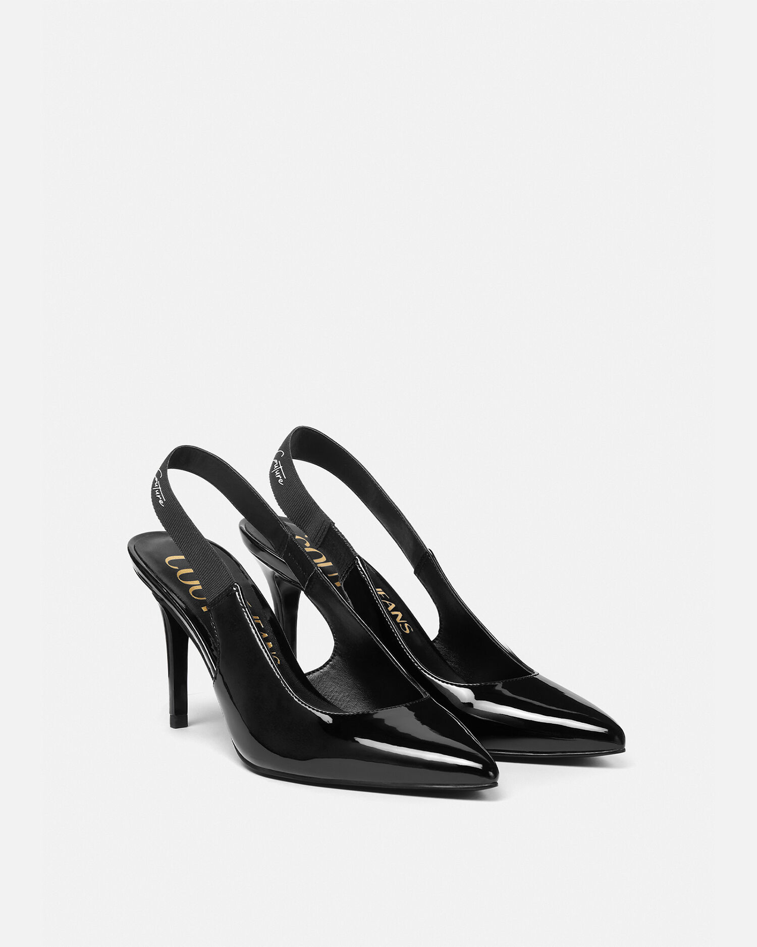 スカーレット スリングバック ミッド パンプス ブラック,プリント | VERSACE JP