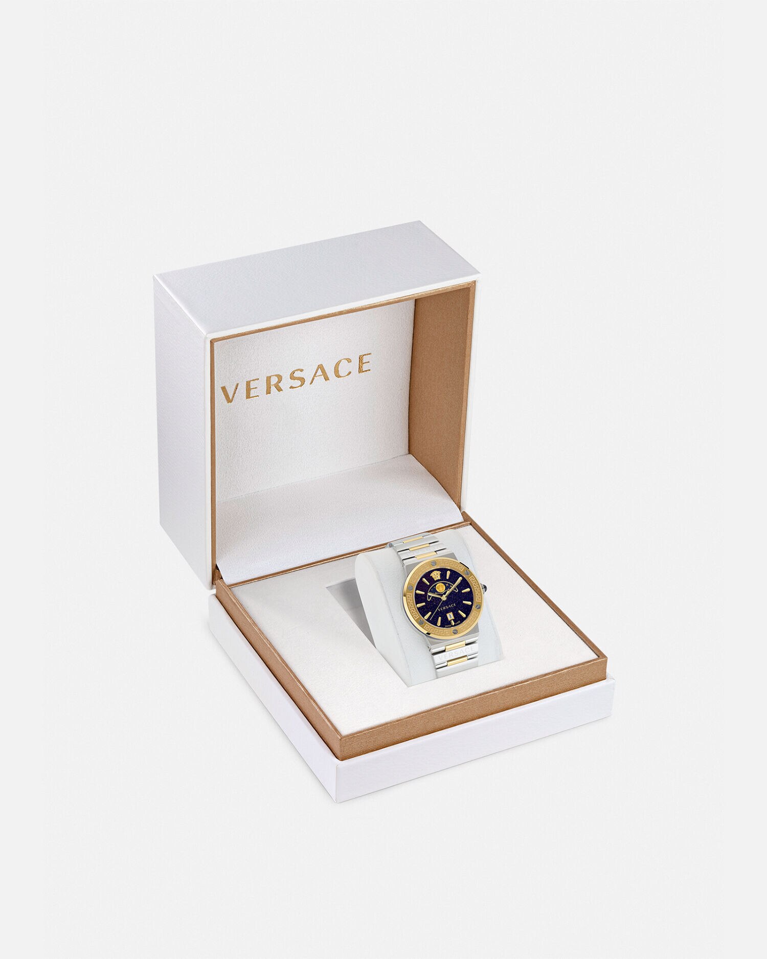 グレカ ロゴ ムーンフェイズ ウォッチ ゴールド,シルバー | VERSACE JP